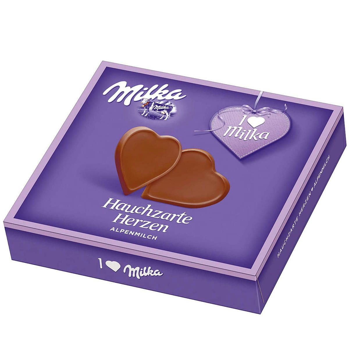 MILKA Schokolade, Milka Hauchzarte Herzen aus zart schmelzender Milka Alpenmilch 130g