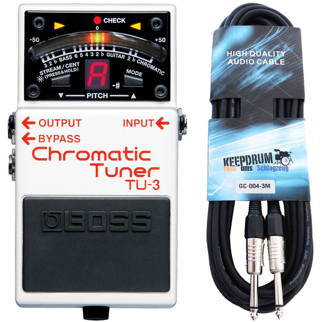 Boss by Roland E-Gitarre Boss TU-3 chromatisches Stimmgerät mit Kabel