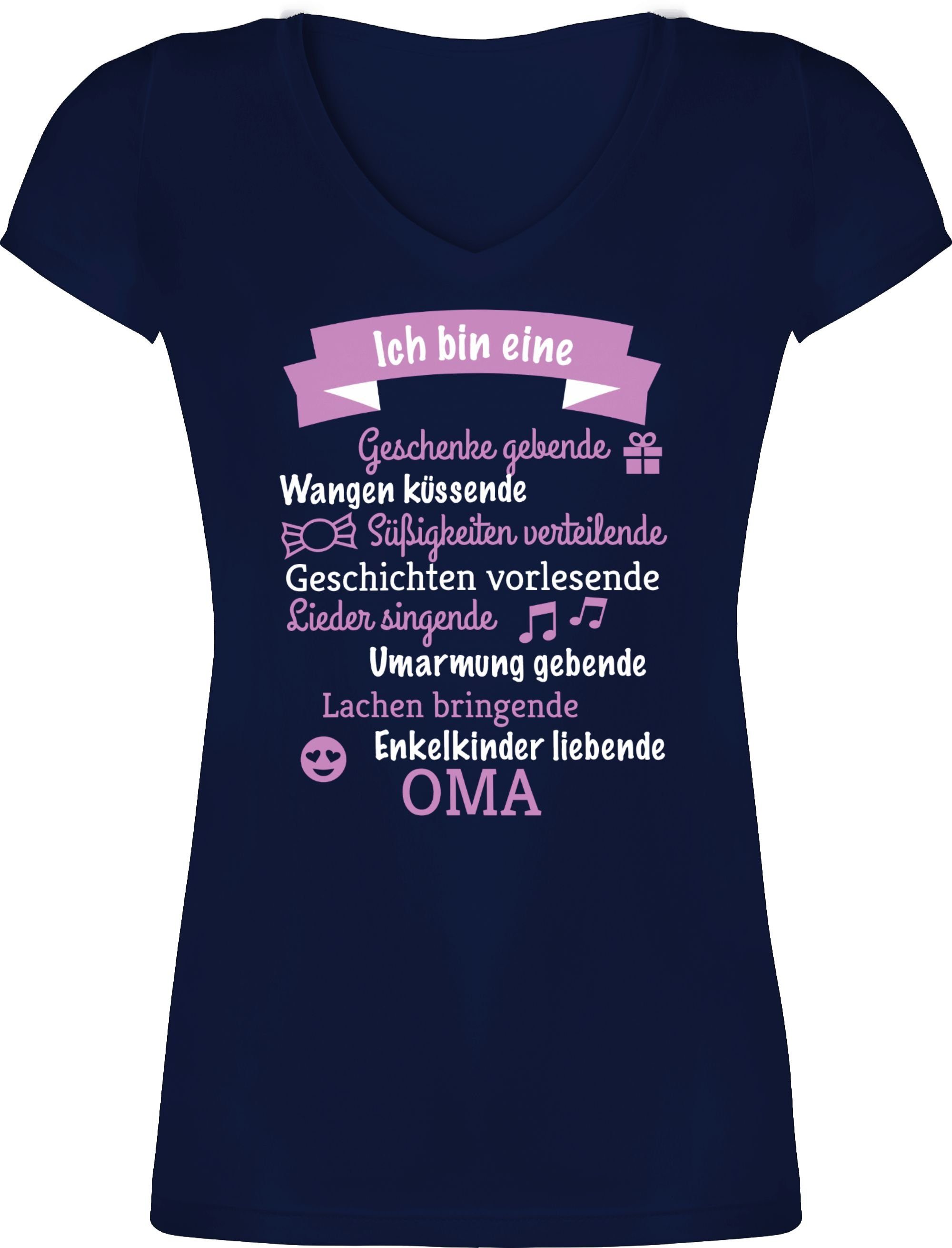 Damen Shirts Shirtracer T-Shirt Ich bin eine ... Oma  - Oma Geschenk - Damen T-Shirt mit V-Ausschnitt Geburtstagsgeschenk für Om