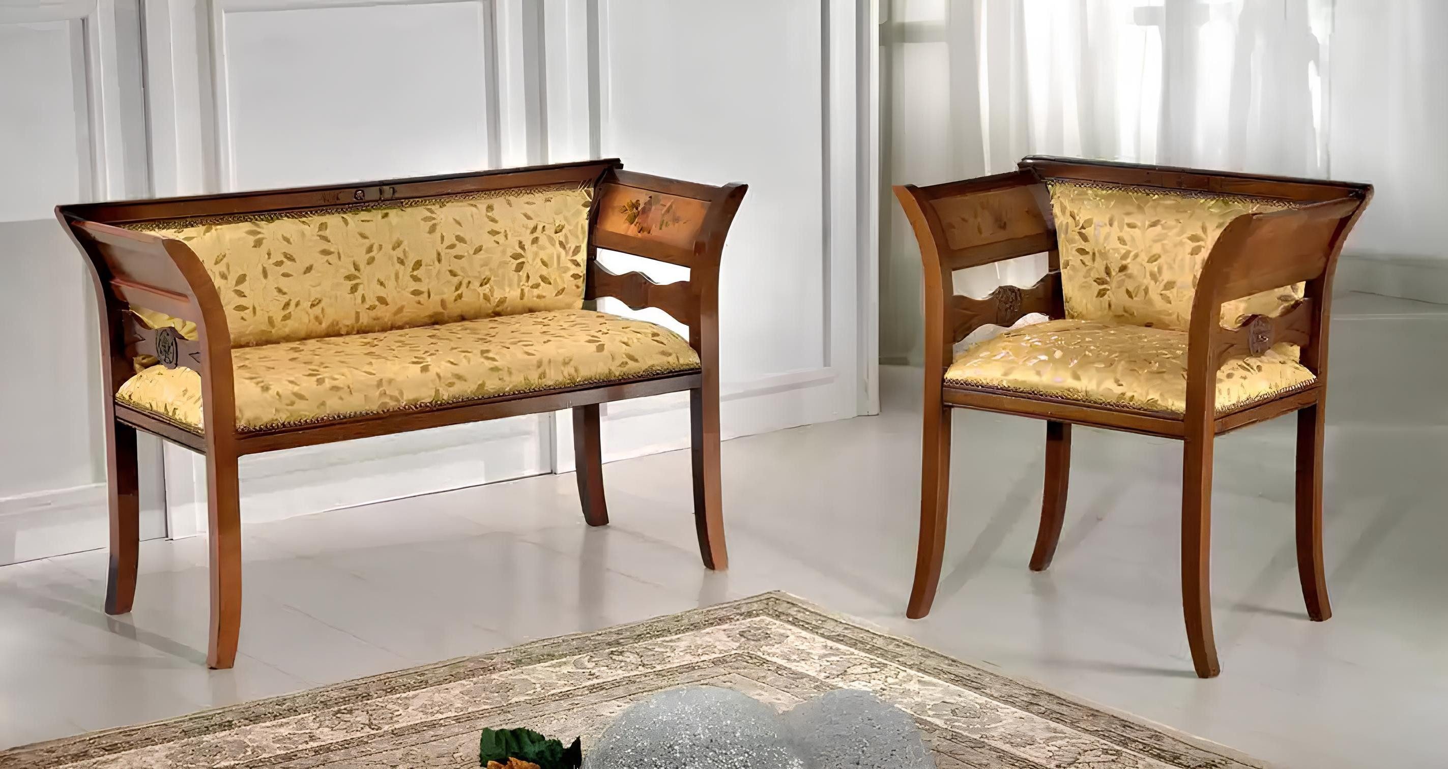 Xlmoebel Polstergarnitur Designer Sitzbank mit elegantem Stoffbezug und modernem Design, (1-tlg., Set 2 tlg(Sitzgarnitur 2 + 1 Sitzer), Hergestellt in Italy