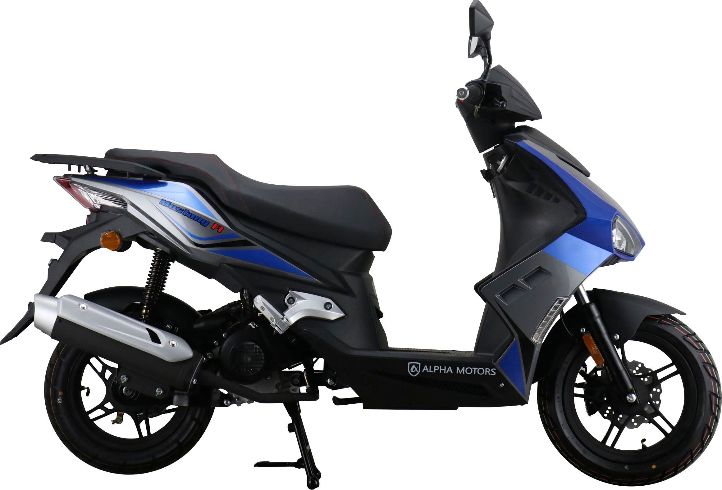 Euro 45 km/h, FI, Mustang Motors Alpha blau-grau 5 Motorroller 50 ccm,