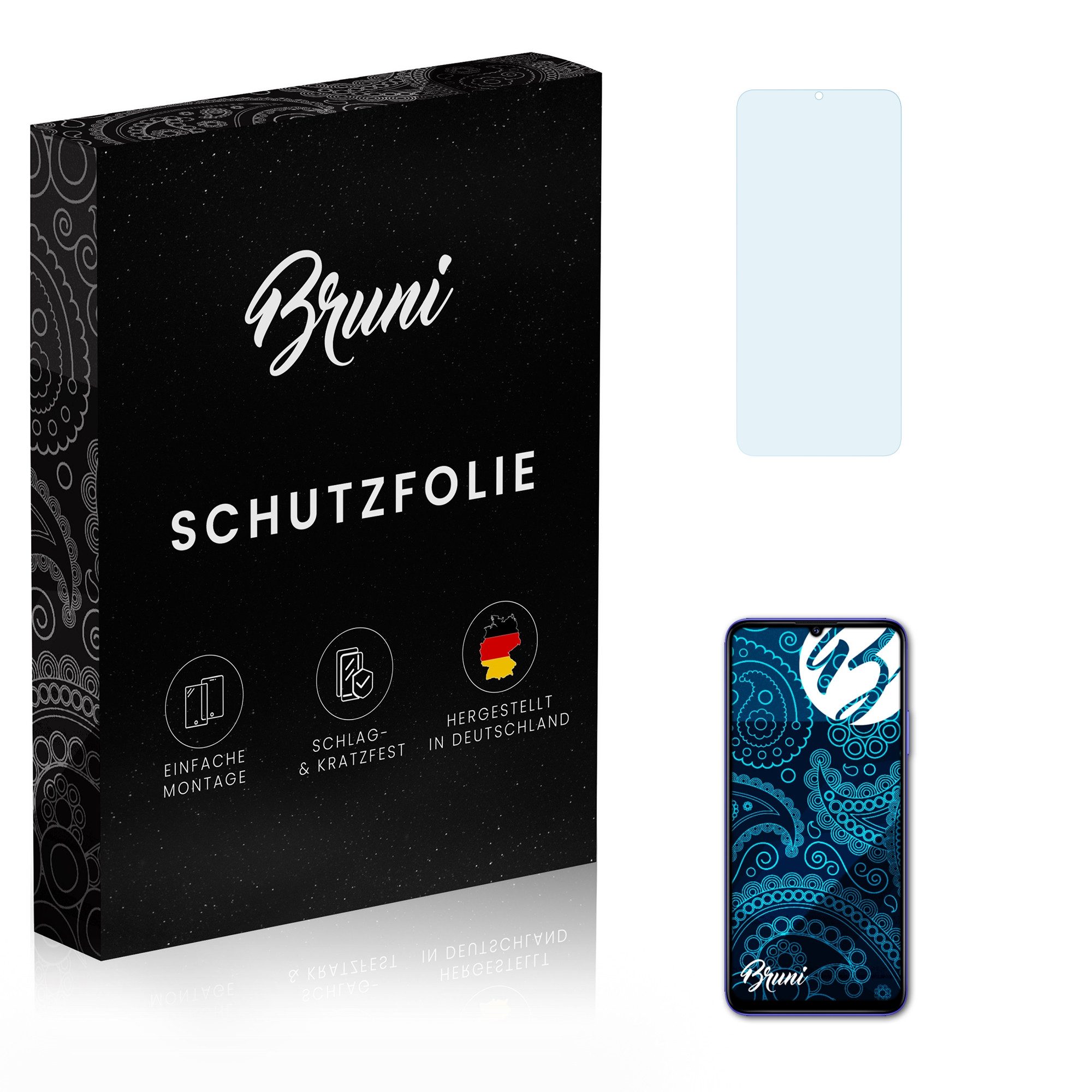Bruni Schutzfolie Glasklare Displayschutzfolie für Wiko 10, (2 Folien), praktisch unsichtbar