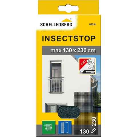 SCHELLENBERG Fliegengitter-Gewebe 50281, für bodentiefe Fenster und Türen, 130x230 cm, anthrazit