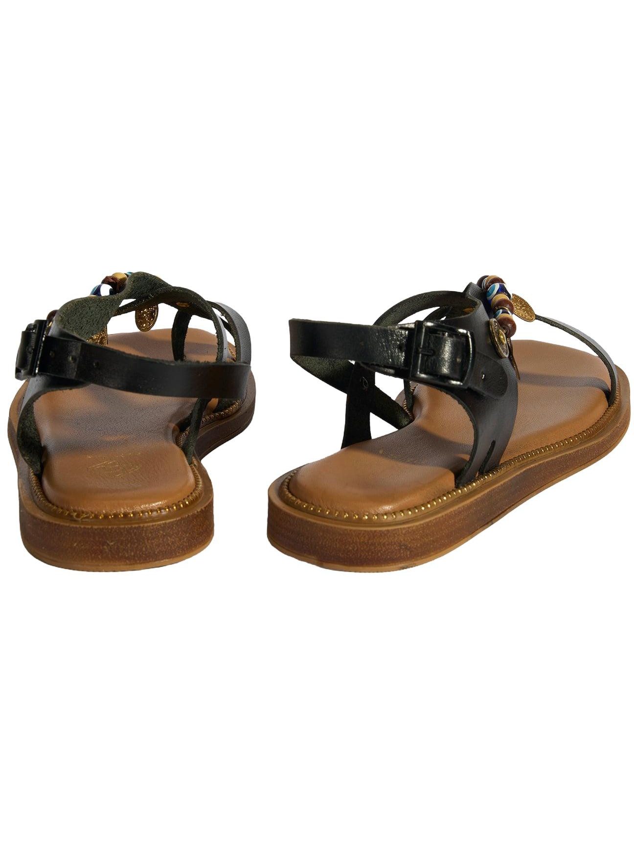 Desa Damen-Sandalen – Atmungsaktives Obermaterial und Futter aus Leder, fl Slipper