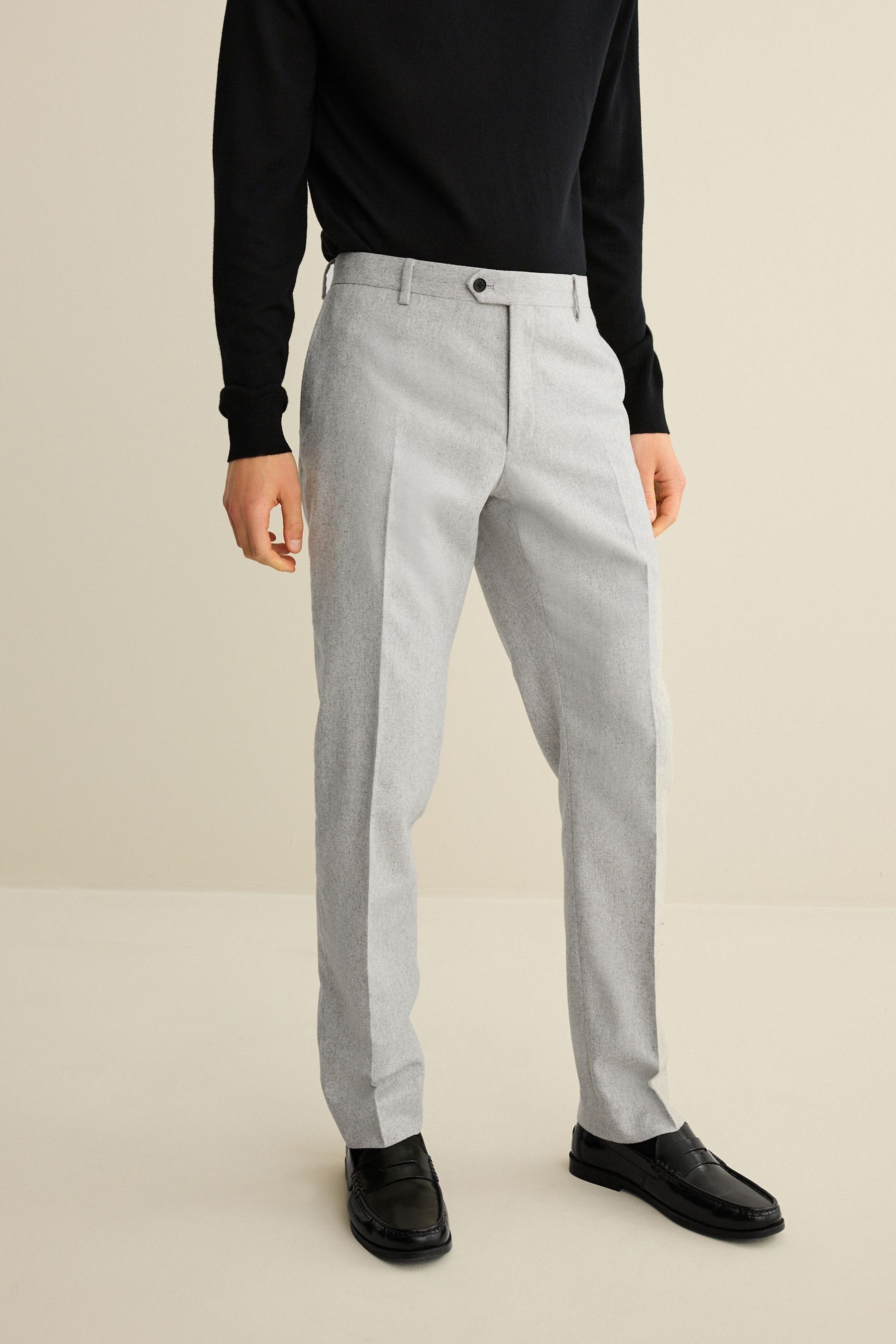 Next Anzughose Donegal-Anzug Fit (1-tlg) aus Slim Hose Wollmischung: Light Grey