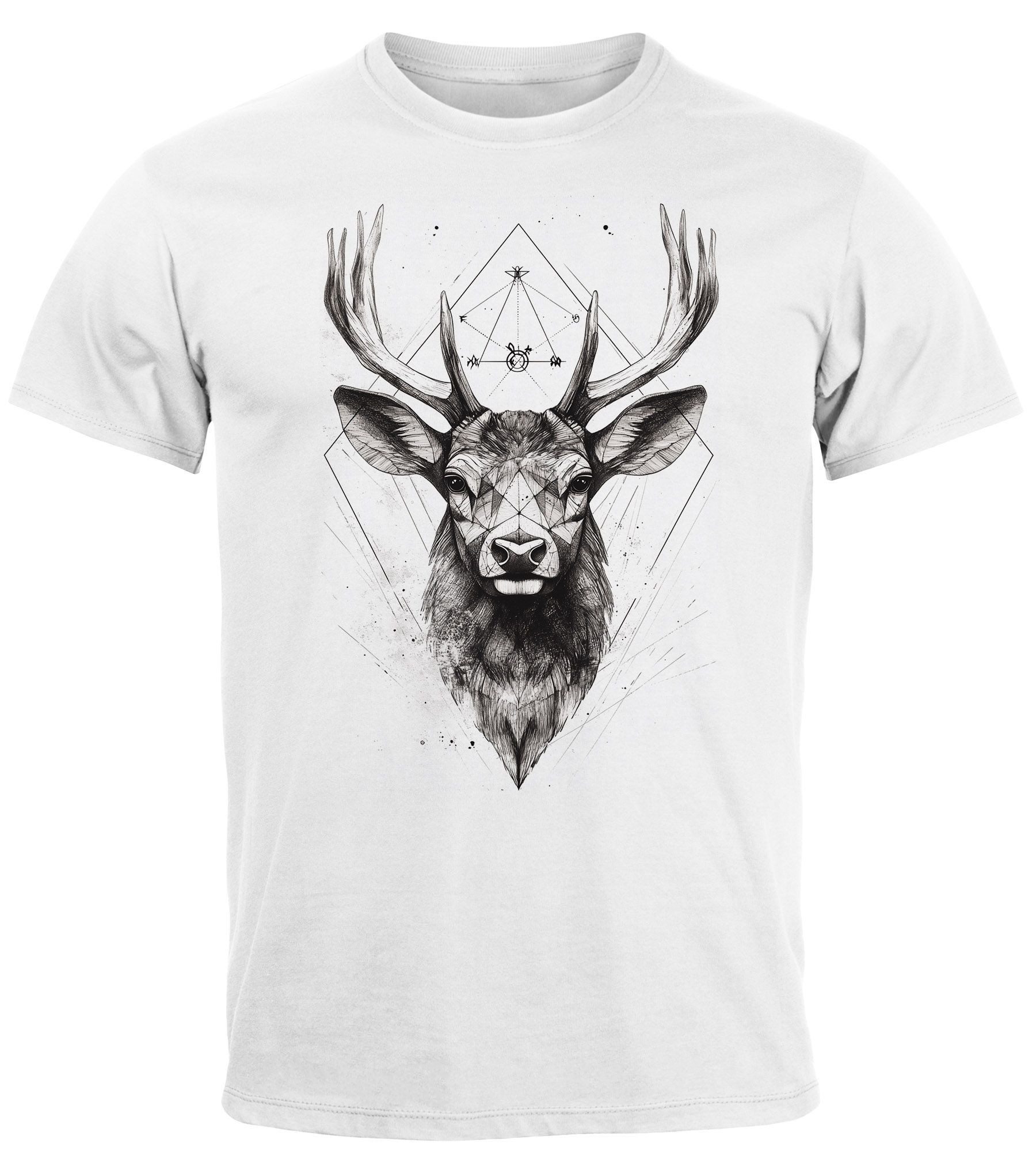 Neverless Print-Shirt Herren T-Shirt Hirsch Trachtenshirt günstig online kaufen