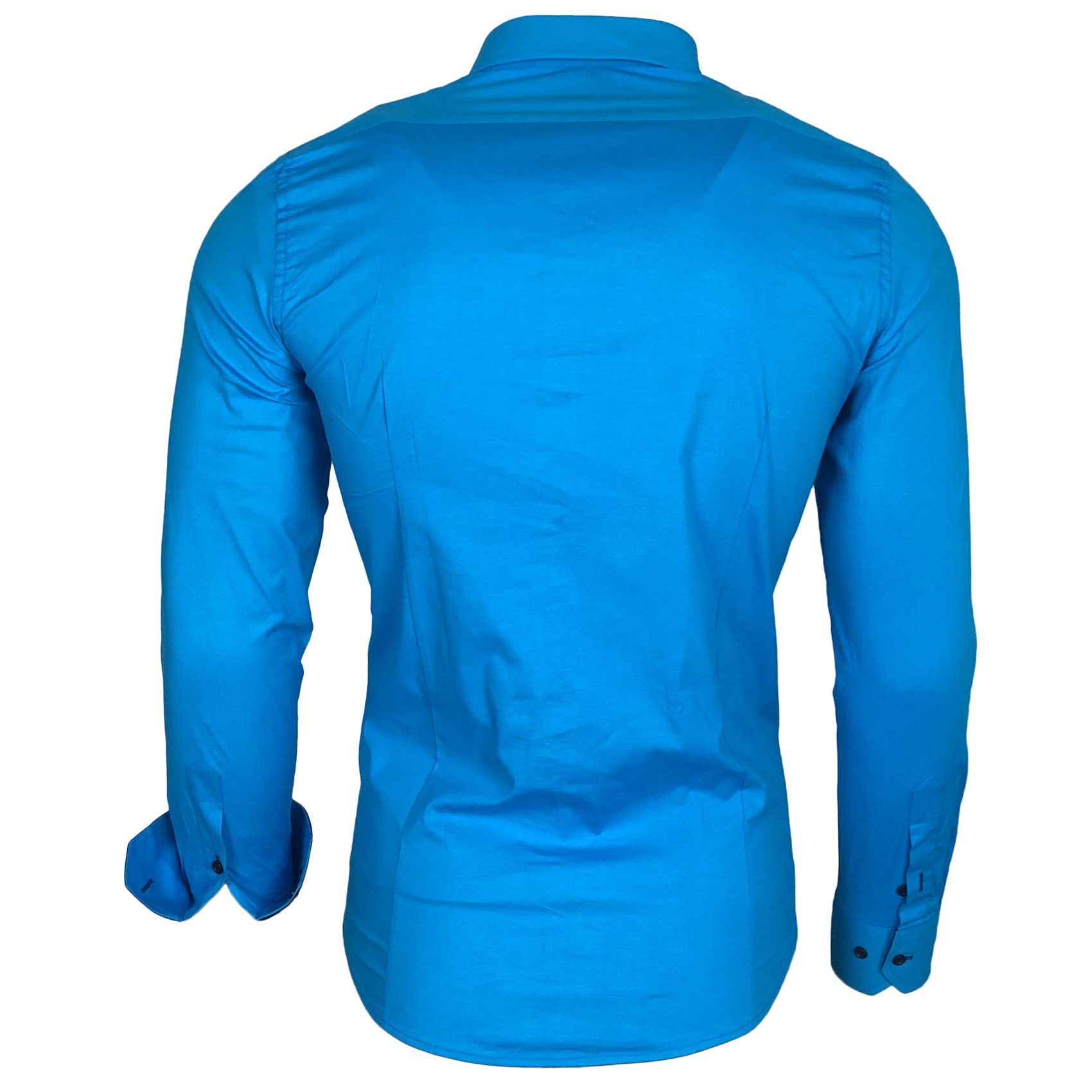 Baxboy Langarmhemd Baxboy Herren Kontrast Hemden Business Freizeit modernes Hemd B-500