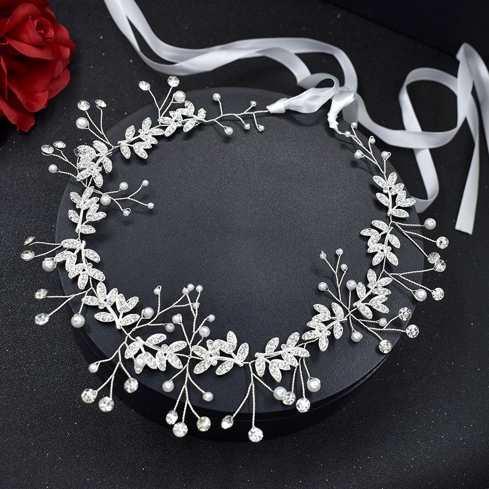 GLAMO Diadem für Stirnband Strass-Stirnband, Partei Hochzeit Glitzernde Silber Frauen