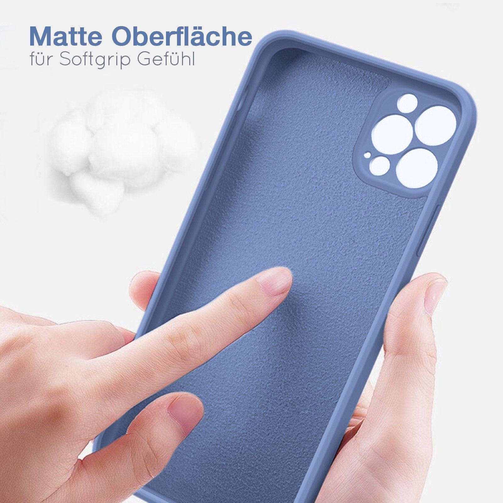 Tec-Expert Handyhülle SoftGrip Cover Hülle für Apple iPhone 12 Pro Max, Handy Case Bumper integrierter Kameraschutz flexibel – Bild 4 von 5