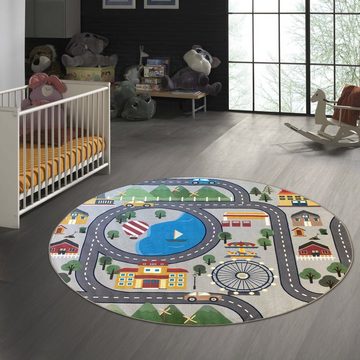 Kinderteppich Spielteppich - Straßenteppich in Grau, TeppichHome24, rechteckig, Höhe: 10 mm