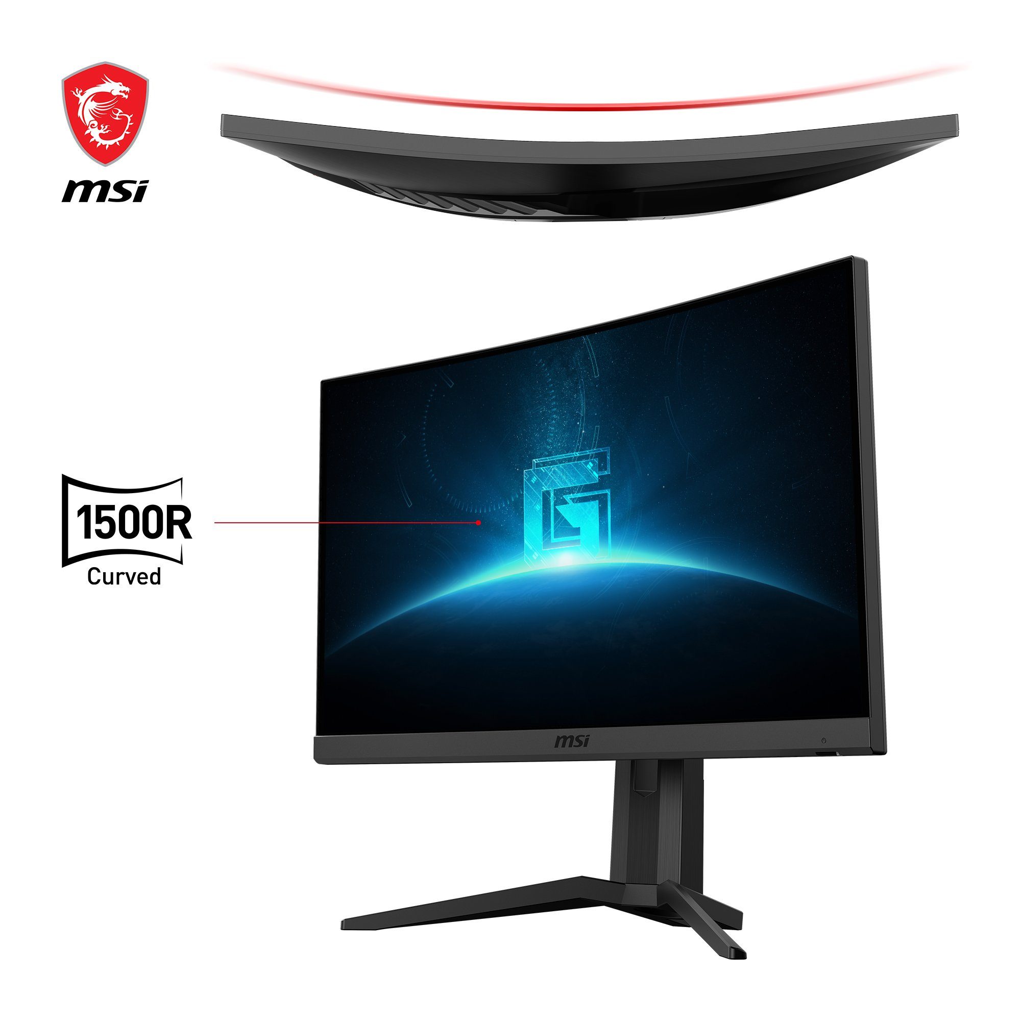MSI G24C6P E2 Curved-Gaming-LED-Monitor (59,9 cm/24 ", 1920 x 1080 px, Full HD, 1 ms Reaktionszeit, 180 Hz, VA LED, höhenverstellbar, 3 Jahre Herstellergarantie)