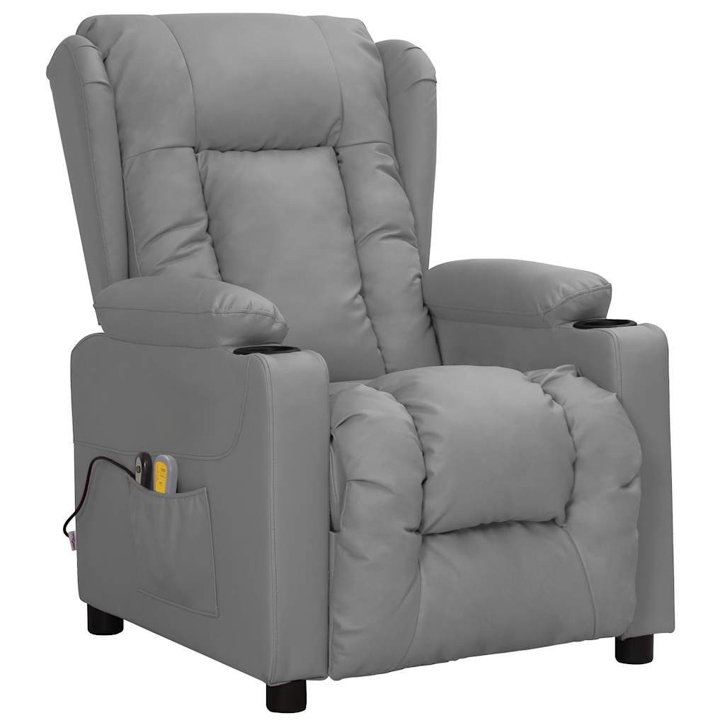 vidaXL Massagesessel Massagesessel Elektrisch Grau Kunstleder günstig online kaufen