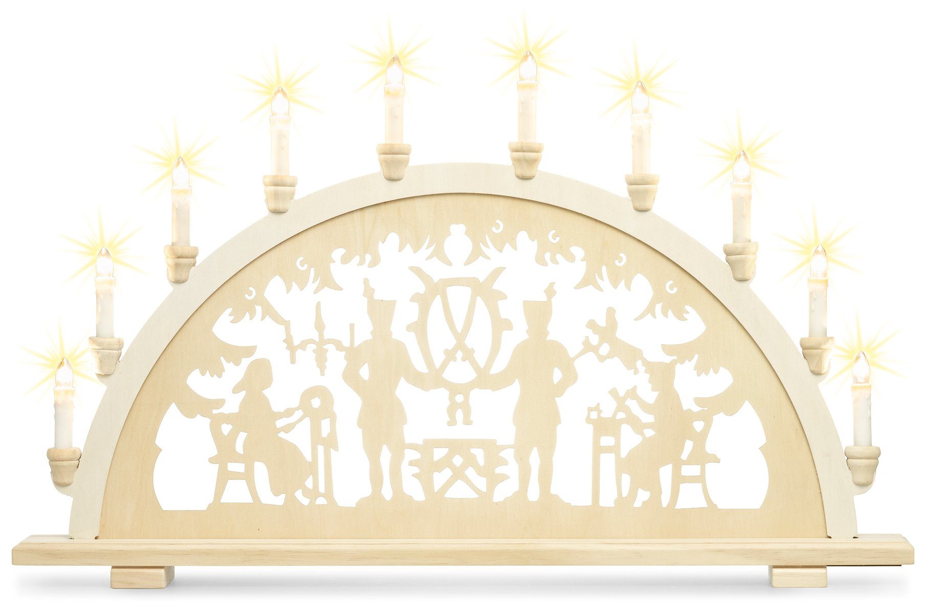 SIKORA Schwibbogen LB33-10 XL Lichterbogen Motiv Bergmann mit 10 LED Kerzen günstig online kaufen