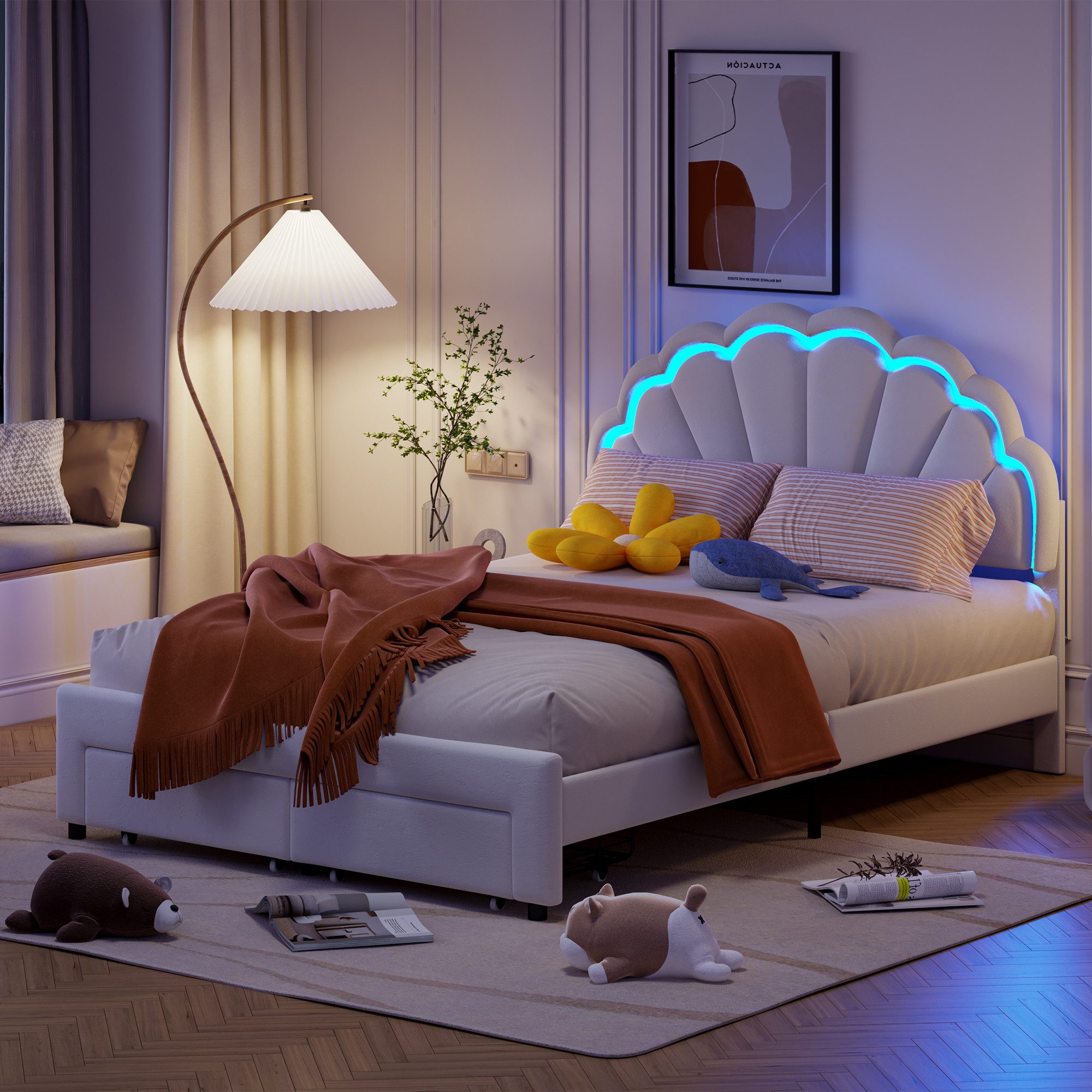 Furnishings Home Kinderbett Polsterbett Prinzessinnenbett Kronen günstig online kaufen