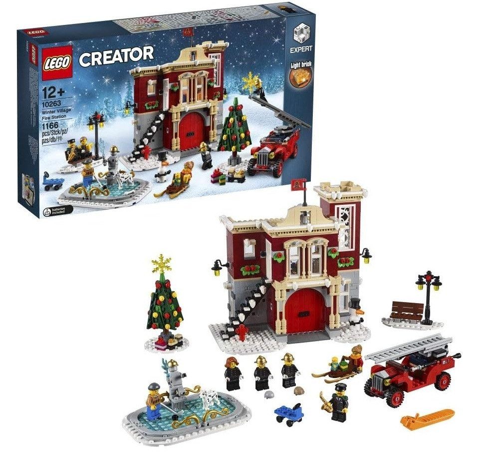 LEGO® Creator - Winterliche Feuerwache (10263) Konstruktions-Spielset, (10263 St., LEGO 10263), Inkl. 6 Minifiguren
