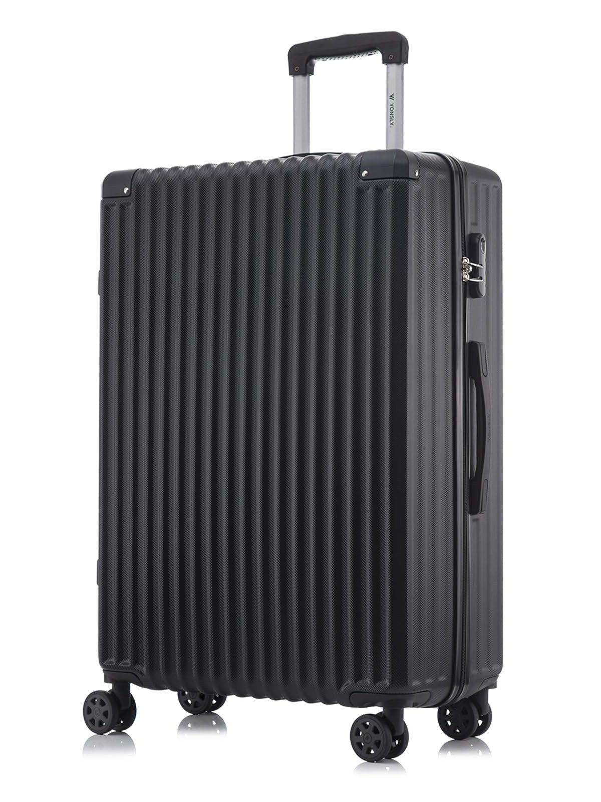 YONSLY Koffer Hartschalen-Reisekoffer Trolley Handgepäck, 4 Rollen, ABS-Hartschale, Zahlenschloss, weicher Gummigriff