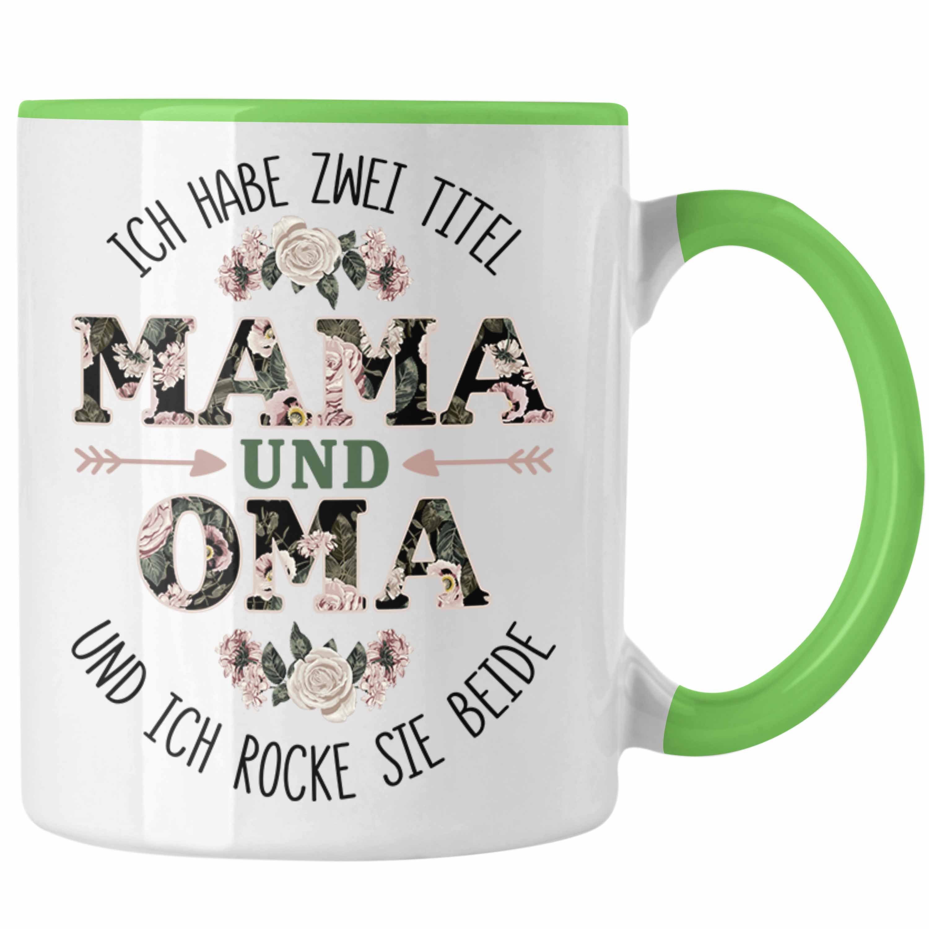 Trendation Tasse Trendation - Mama und Oma Tasse Geschenk für Oma Weihnachten Geburtstag Lustige Tasse Beste Oma Grün