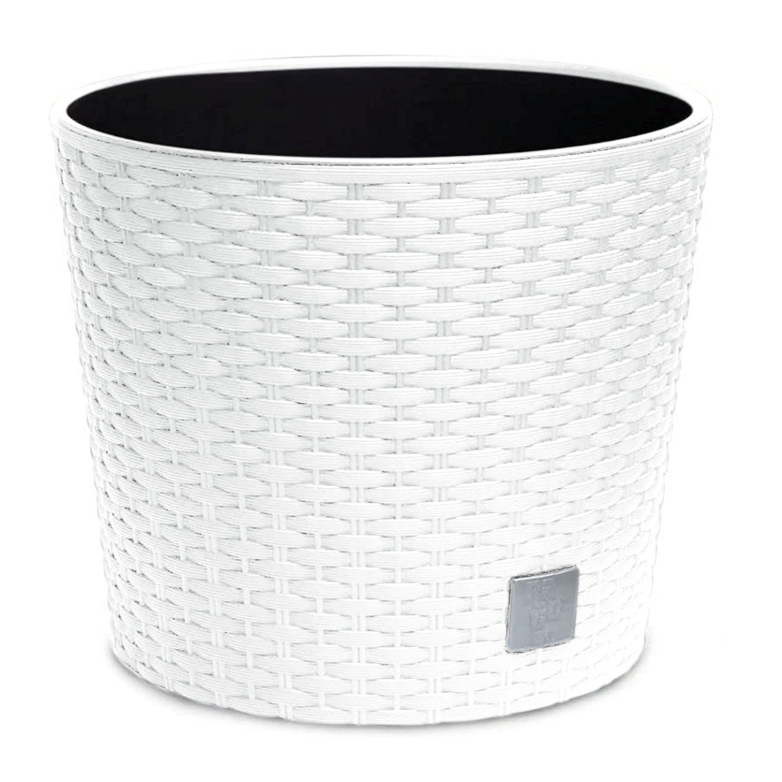 astor24 Blumentopf Blumentopf Rattan Blumenkübel Übertopf Pflanzentopf Pflanzkübel Blumen (Blumentopf Garten Balkon Blumen Topf Kräutertopf, 1 x Blumentopf mit Innentopf), hochwertig verarbeitet - mit Wasserüberlauf - fertig montiert