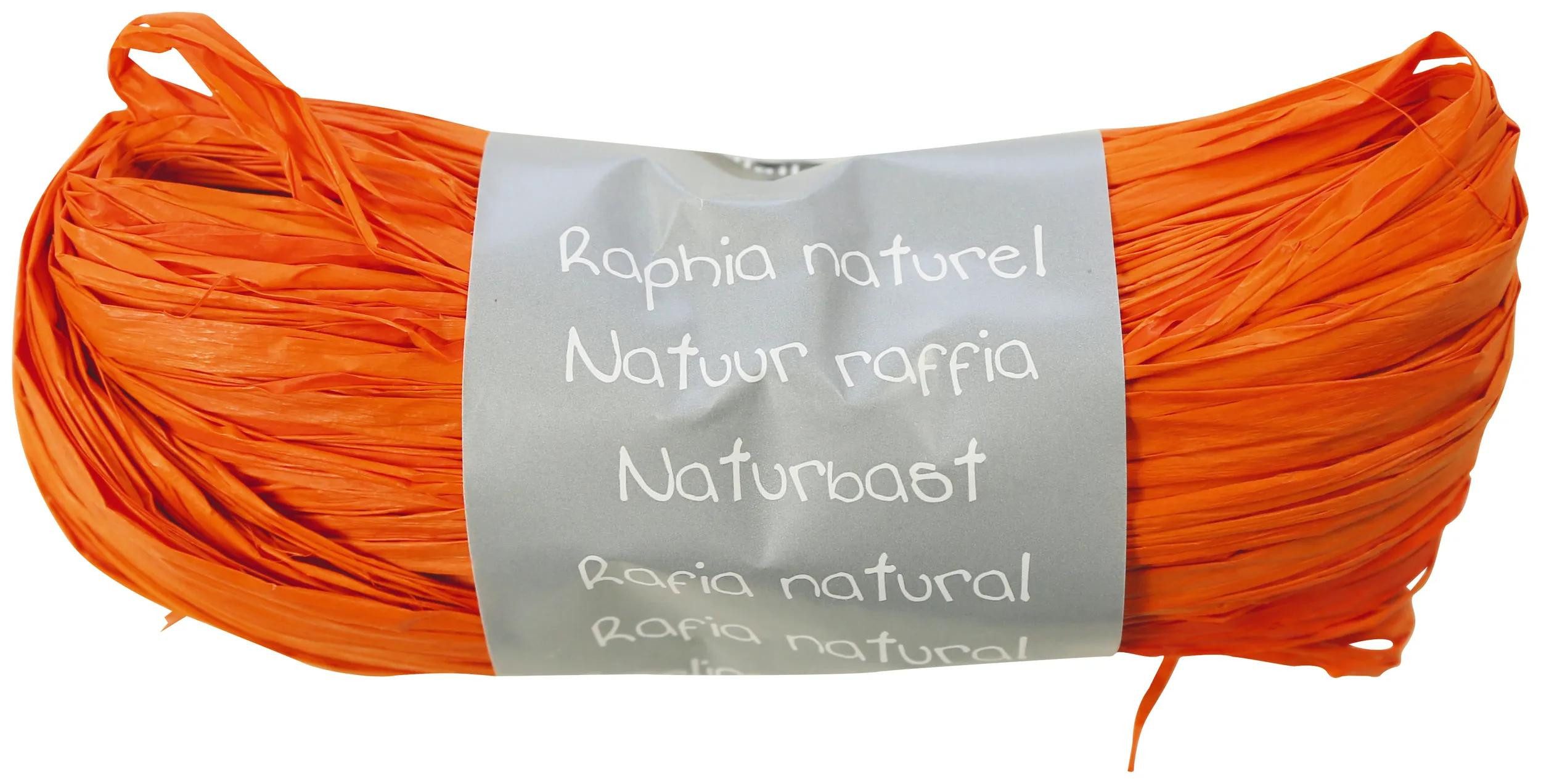CLAIREFONTAINE Geschenkband 8x Geschenkband aus natürlichem Bast 50g - Orange 196058C, Raffiabast
