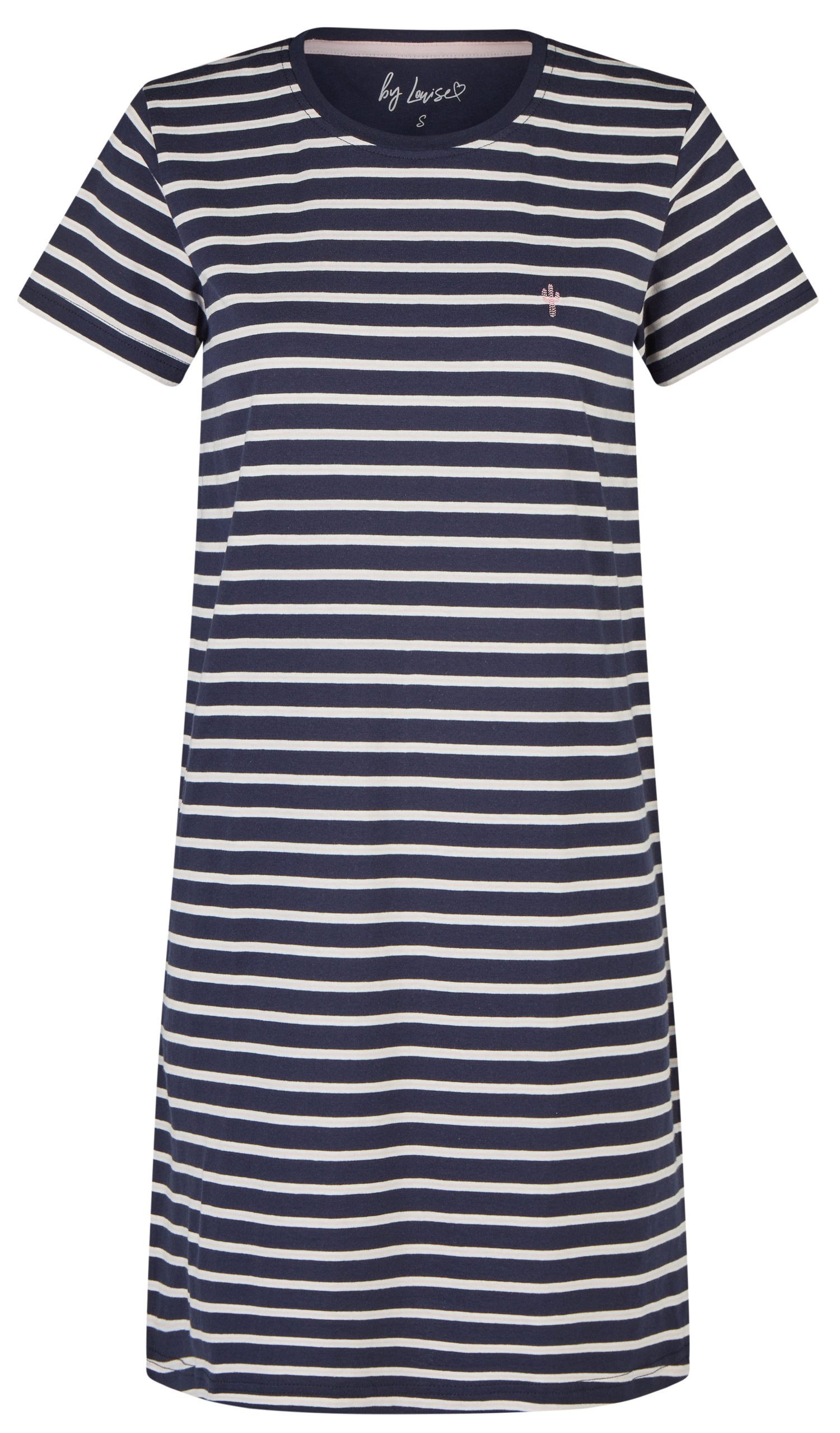 By Louise Nachthemd Damen Schlafshirt mit kurzem Arm (1-tlg) Baumwolle