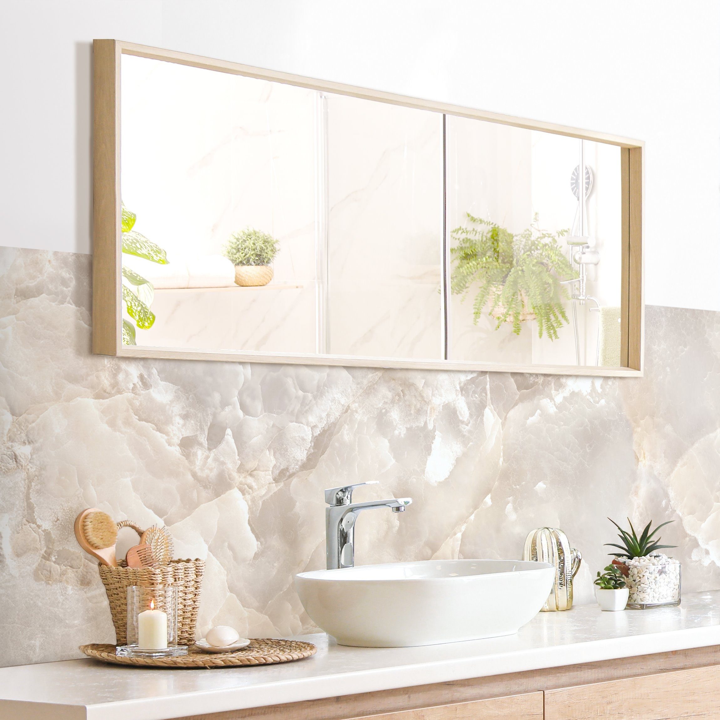Bilderdepot24 Badrückwand beige fugenlose Wandverkleidung Bad günstig online kaufen