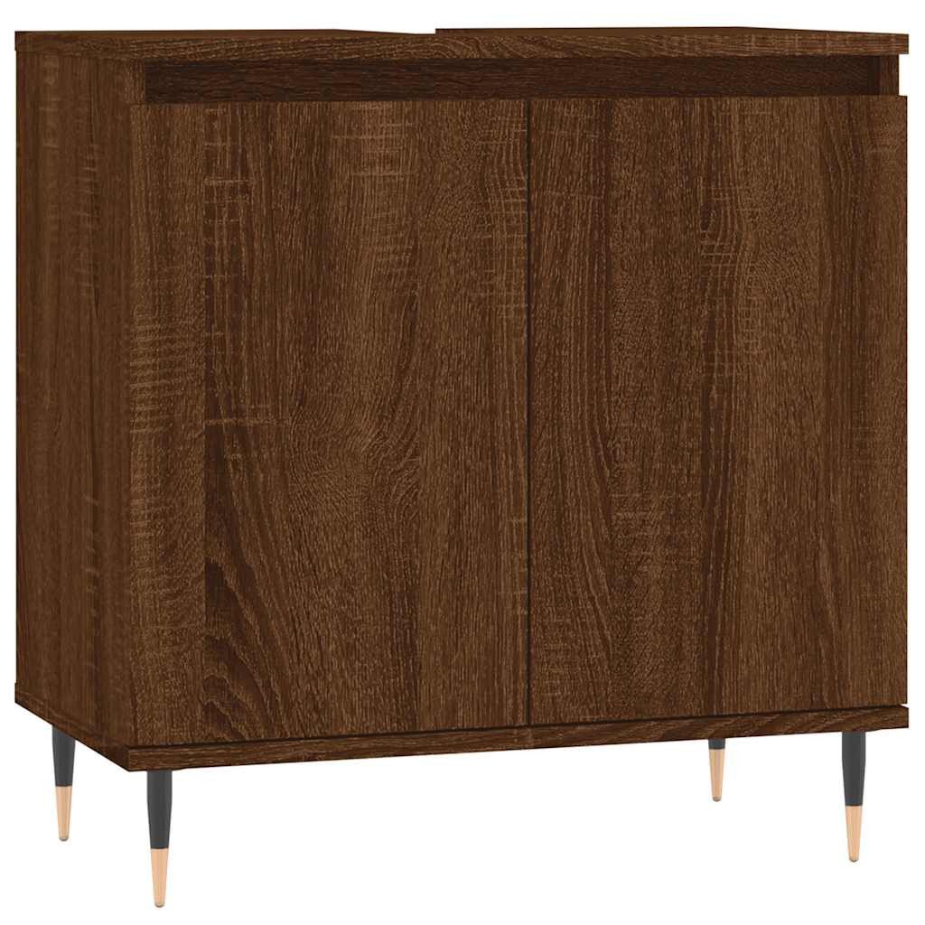 furnicato Badezimmer-Set Badschrank Braun Eichen-Optik 58x33x60 cm Holzwerk günstig online kaufen