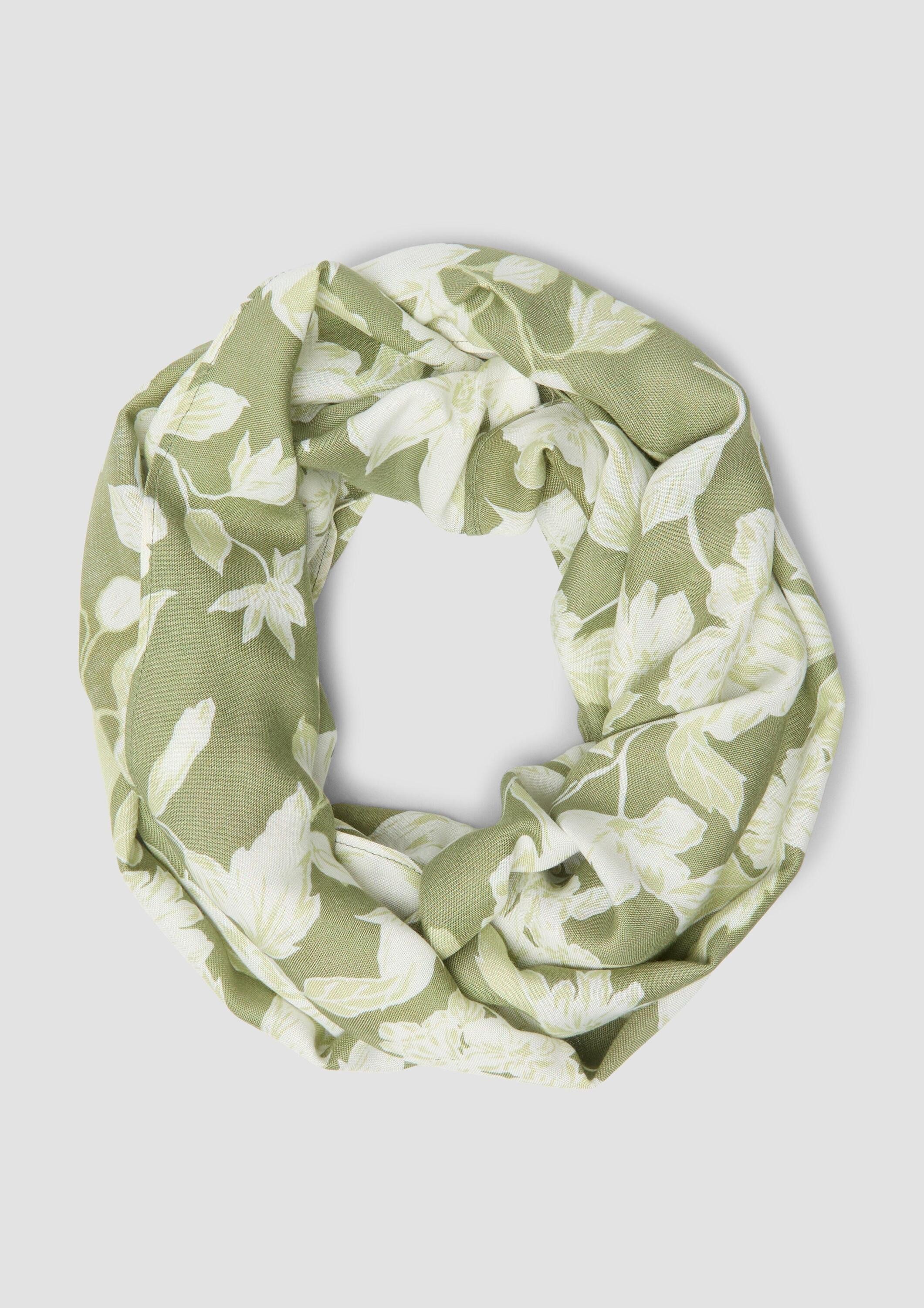 s.Oliver Loop Snood, Gemusterter Loop-Schal aus Viskose günstig online kaufen