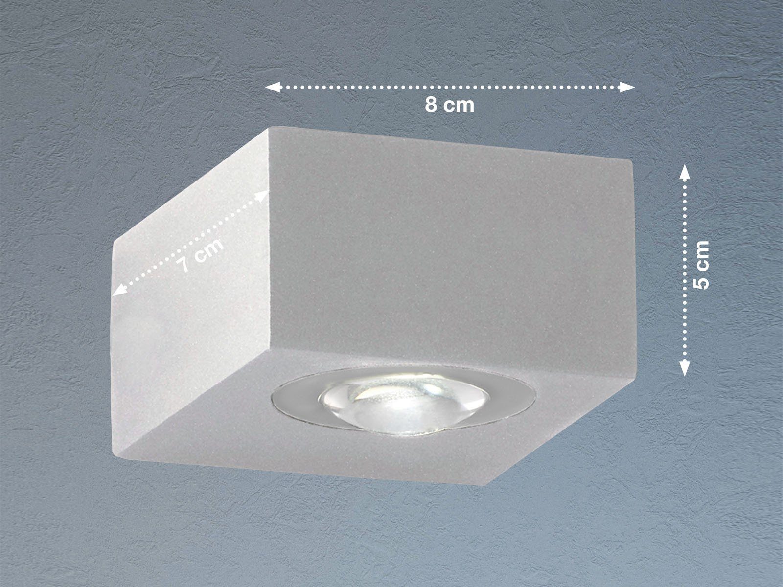 LED & meineWunschleuchte Außen-Wandleuchte, fest LED Silber IP 2er integriert, 54 Innen Wand-Beleuchtung Außenleuchten Warmweiß, SET kleine