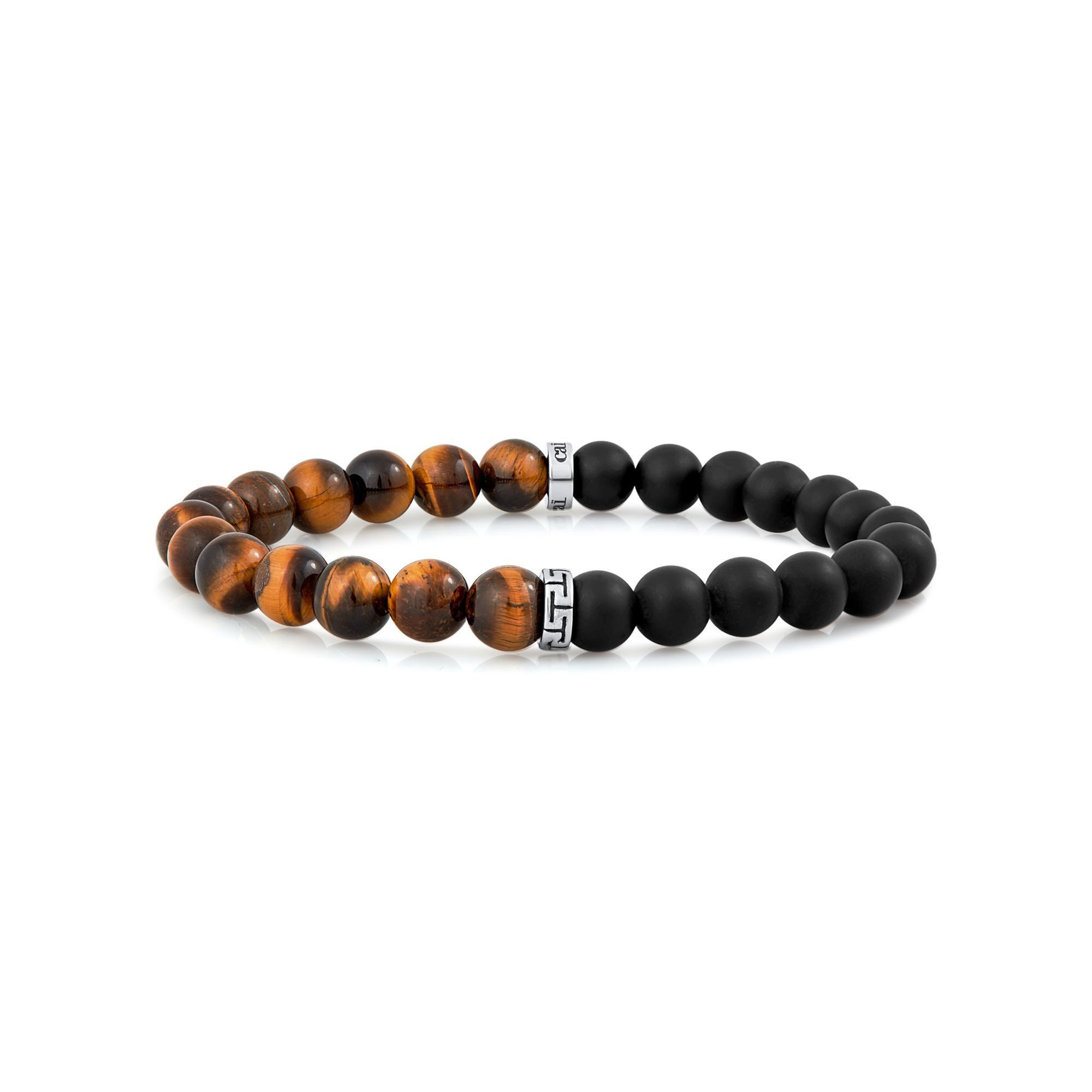 Armband Tigerauge & Onyx 21cm