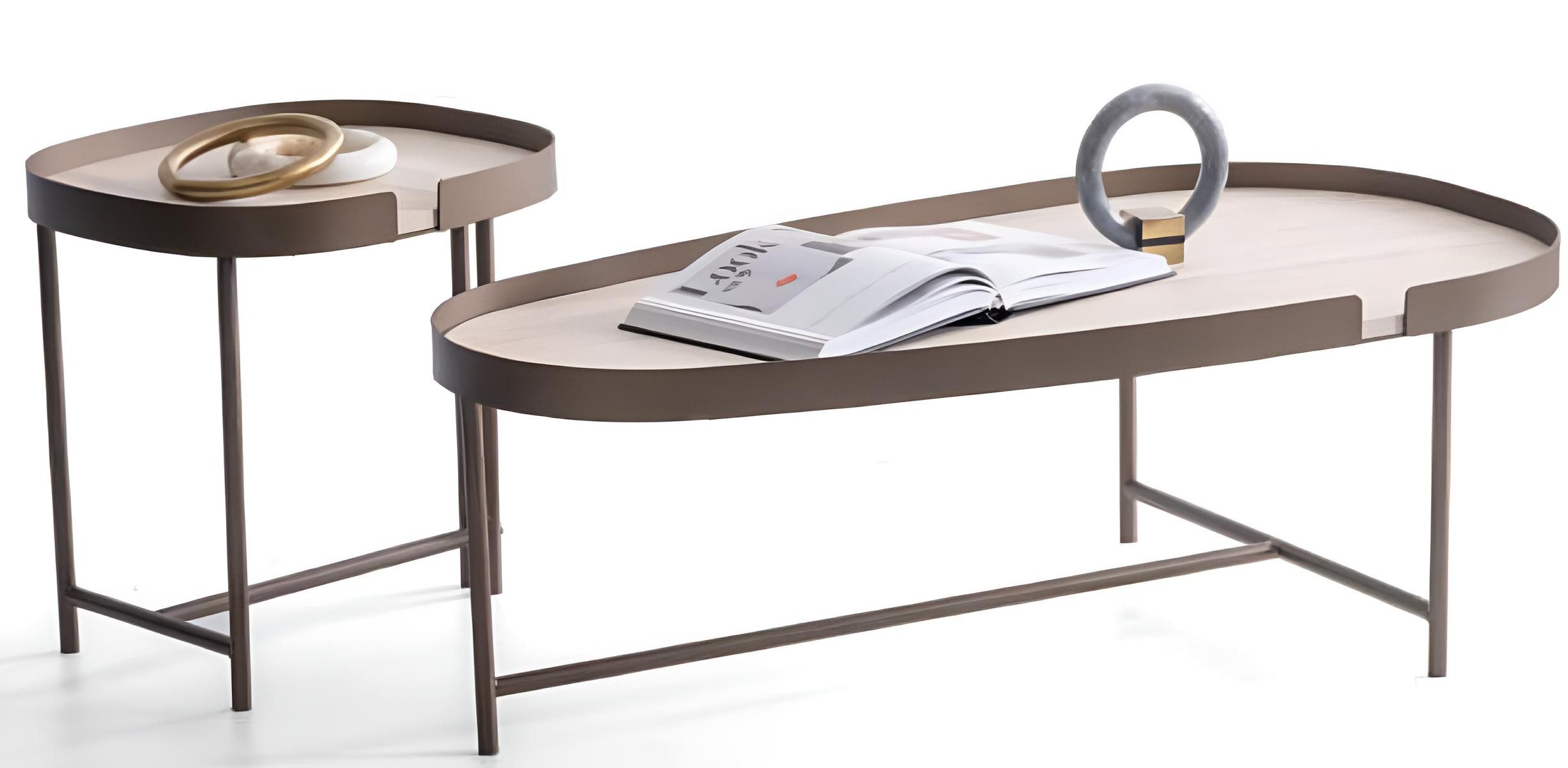 JVmoebel Couchtisch Halbrunder Beistelltisch aus Holz in Beige von JVMoebel (Packung), Made in Europa