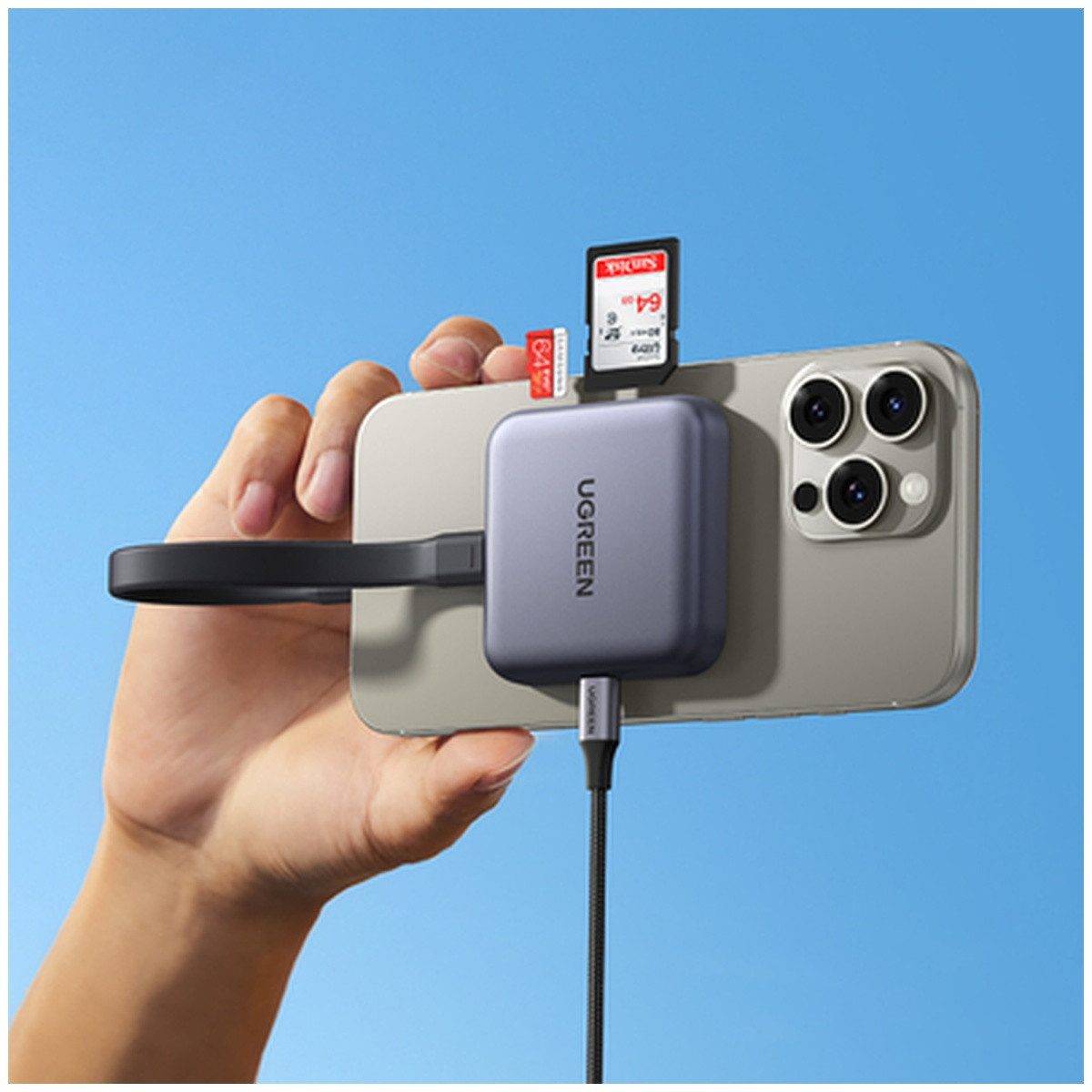 UGREEN Ugreen Magnetischer Speicherkartenleser 100 W PD 3 in 1 Smartphone-Ladegerät