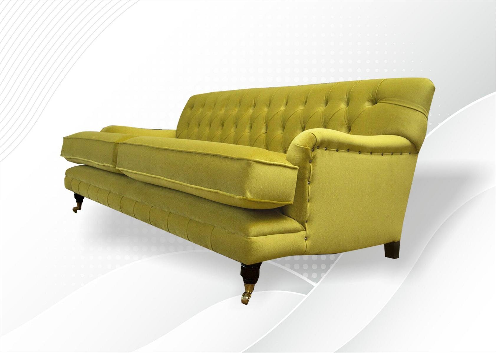 JVmoebel Chesterfield-Sofa, Chesterfield 3 Sitzer Design Sofa Couch 190 cm, Die Rückenlehne mit Knöpfen.
