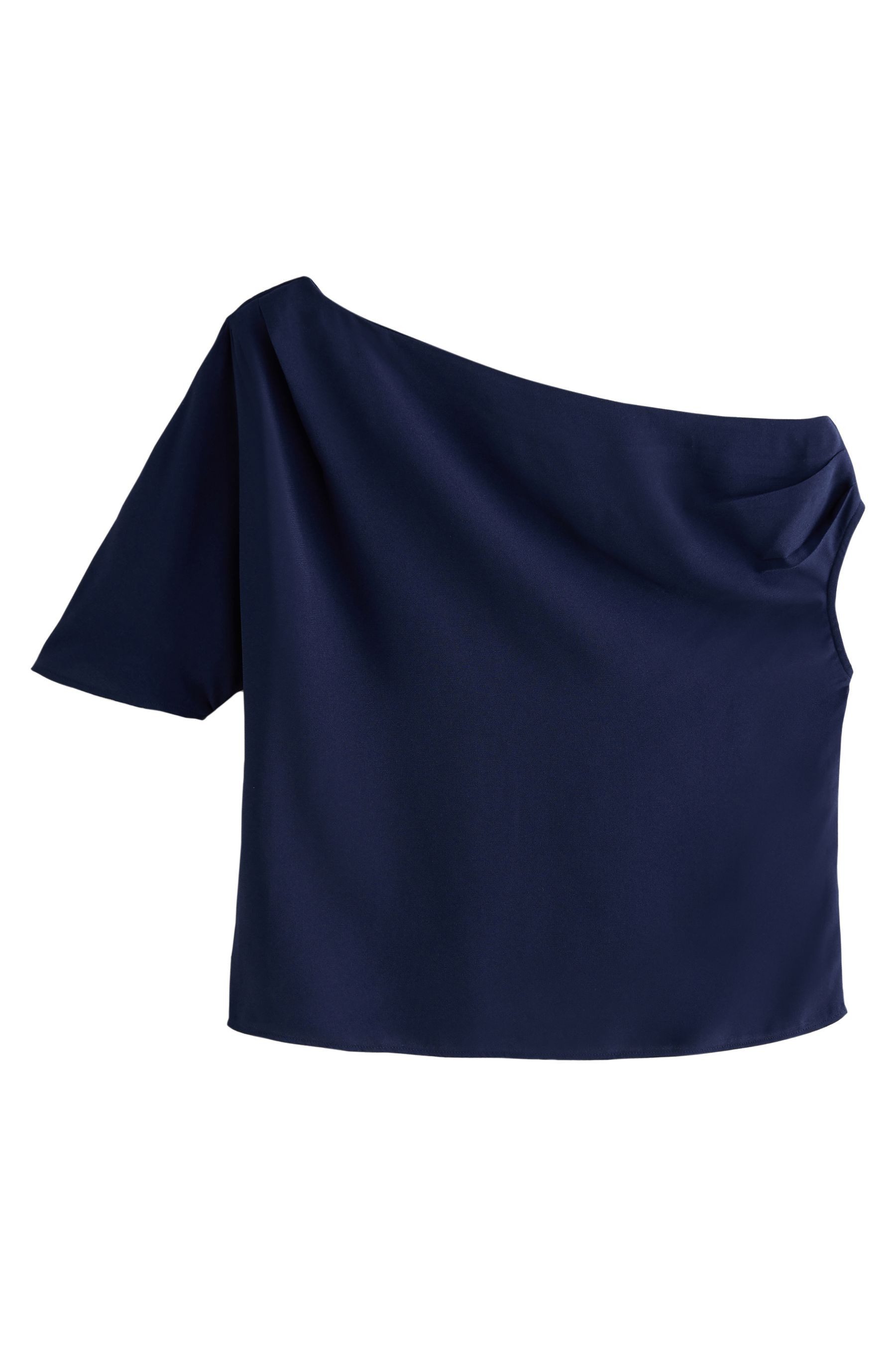 Next Shirtbluse Kurzarm-Oberteil mit asymmetrischer Drapierung günstig online kaufen