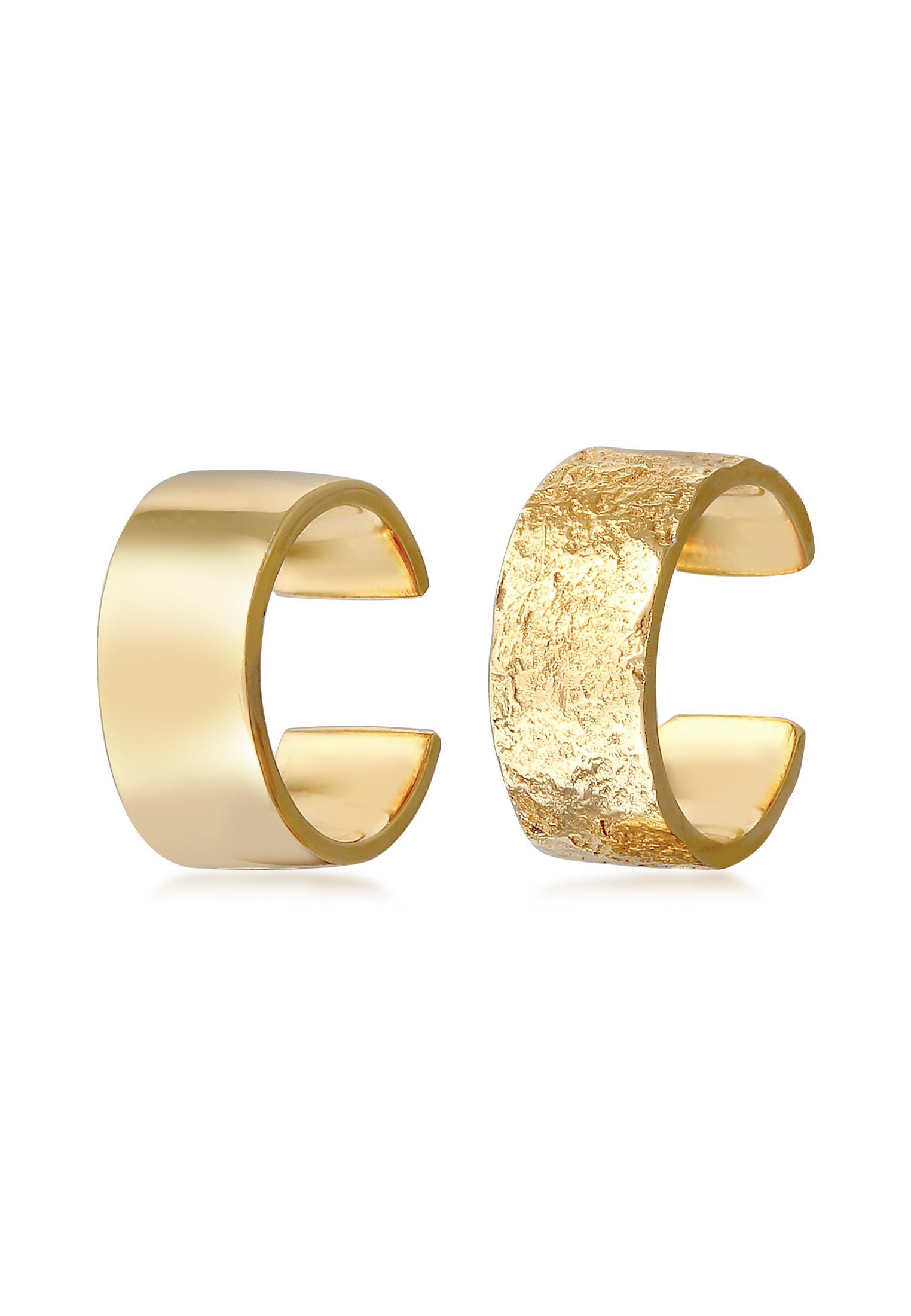 Elli Ohrklemmen-Set Earcuff Breit Basic Gehämmert 2er Set 925 Silber günstig online kaufen