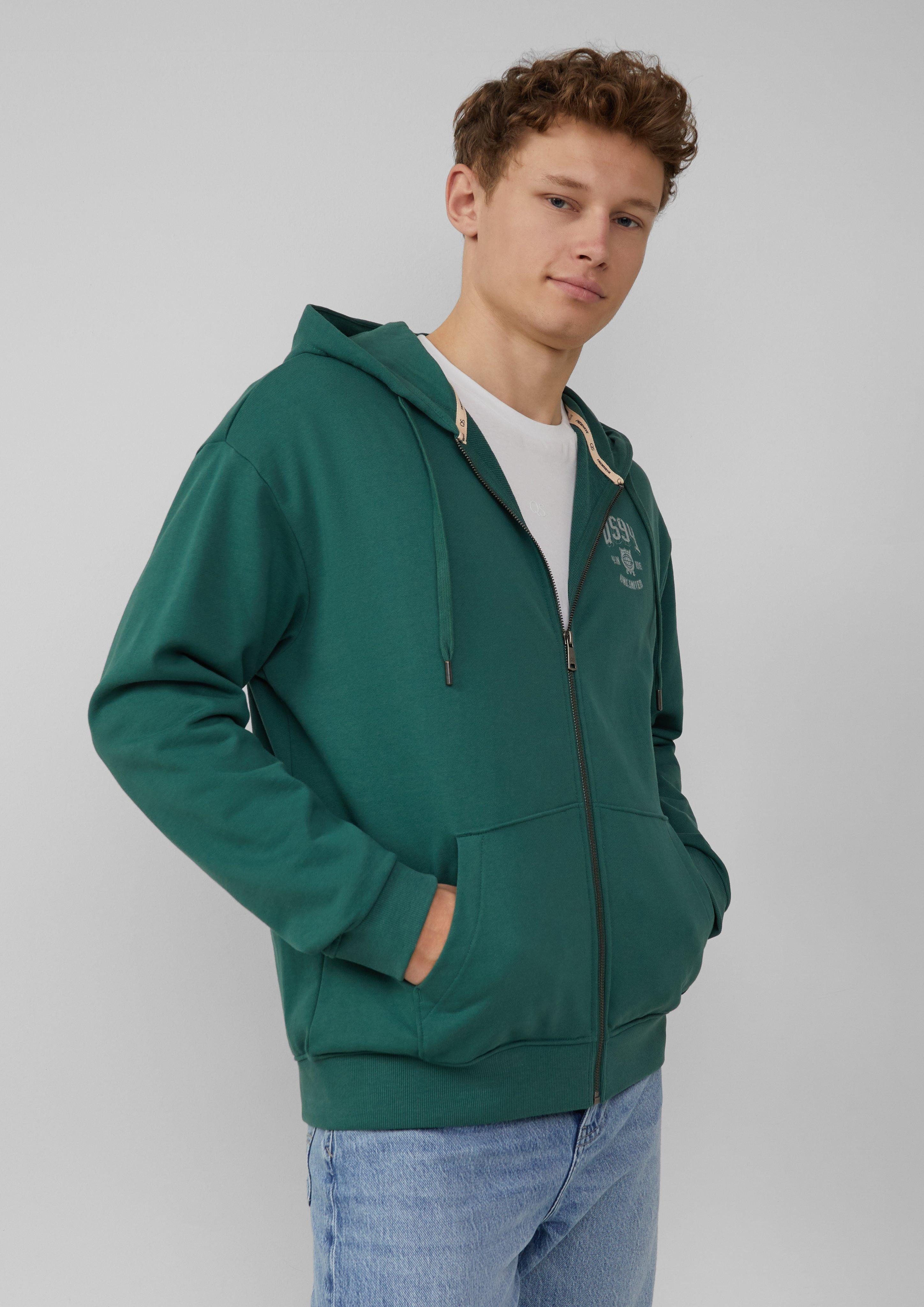QS Outdoorjacke Hoodie-Sweatshirtjacke mit Frontprint Artwork günstig online kaufen