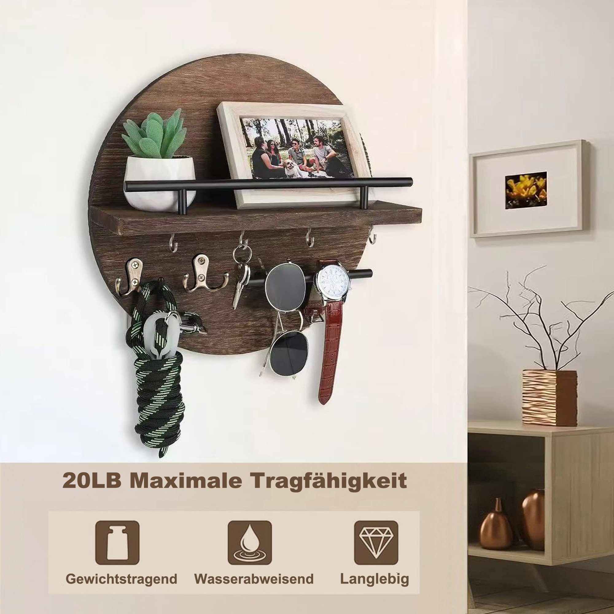 Auledio Schlüsselbrett mit Regal und Haken, günstig online kaufen