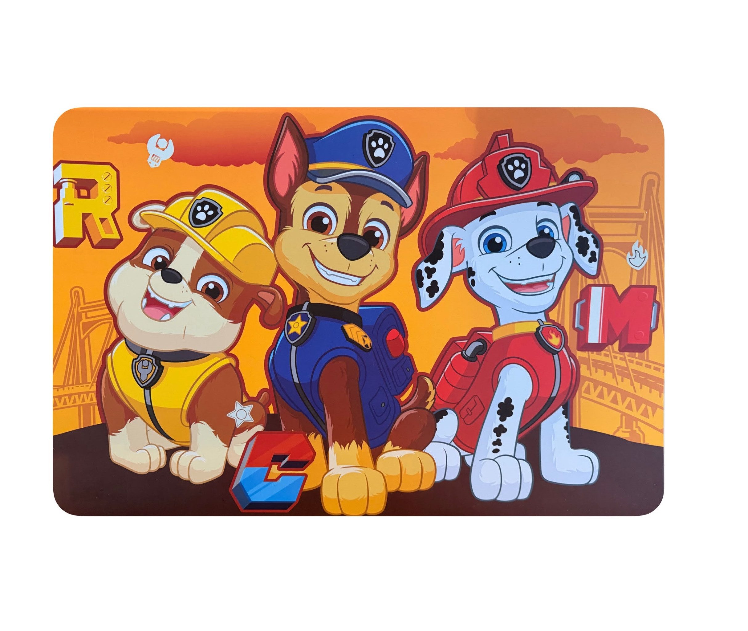 W&O Products B.V. Schreibtischunterlage Paw Patrol Bastelunterlage 45 x 65 cm Malunterlage, Kunststoff gelb