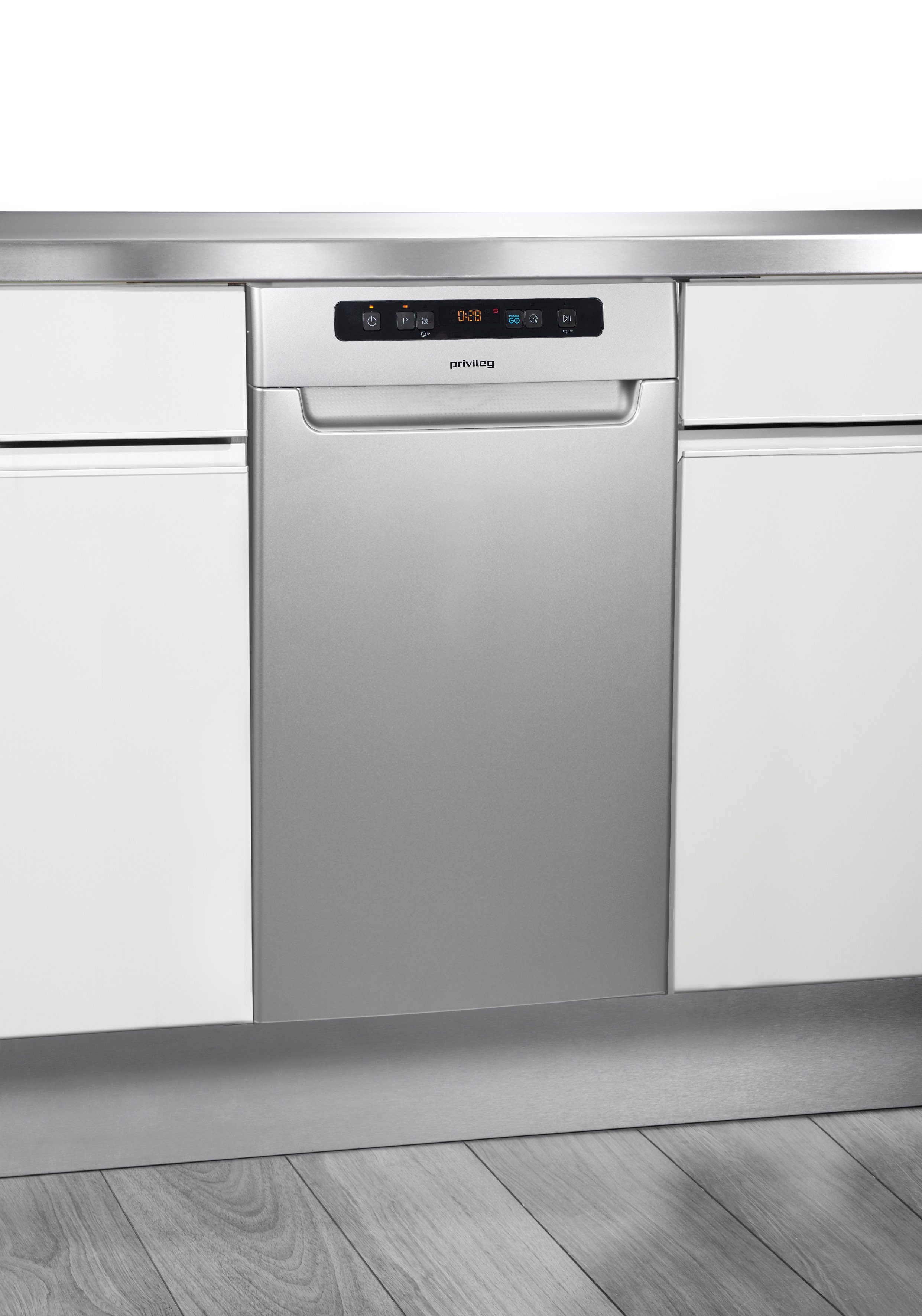 Privileg Unterbaugeschirrspüler PV2UC10BS7A0S, 10 Maßgedecke, Auto Door - automatisches Türöffnungssystem (abschaltbar)