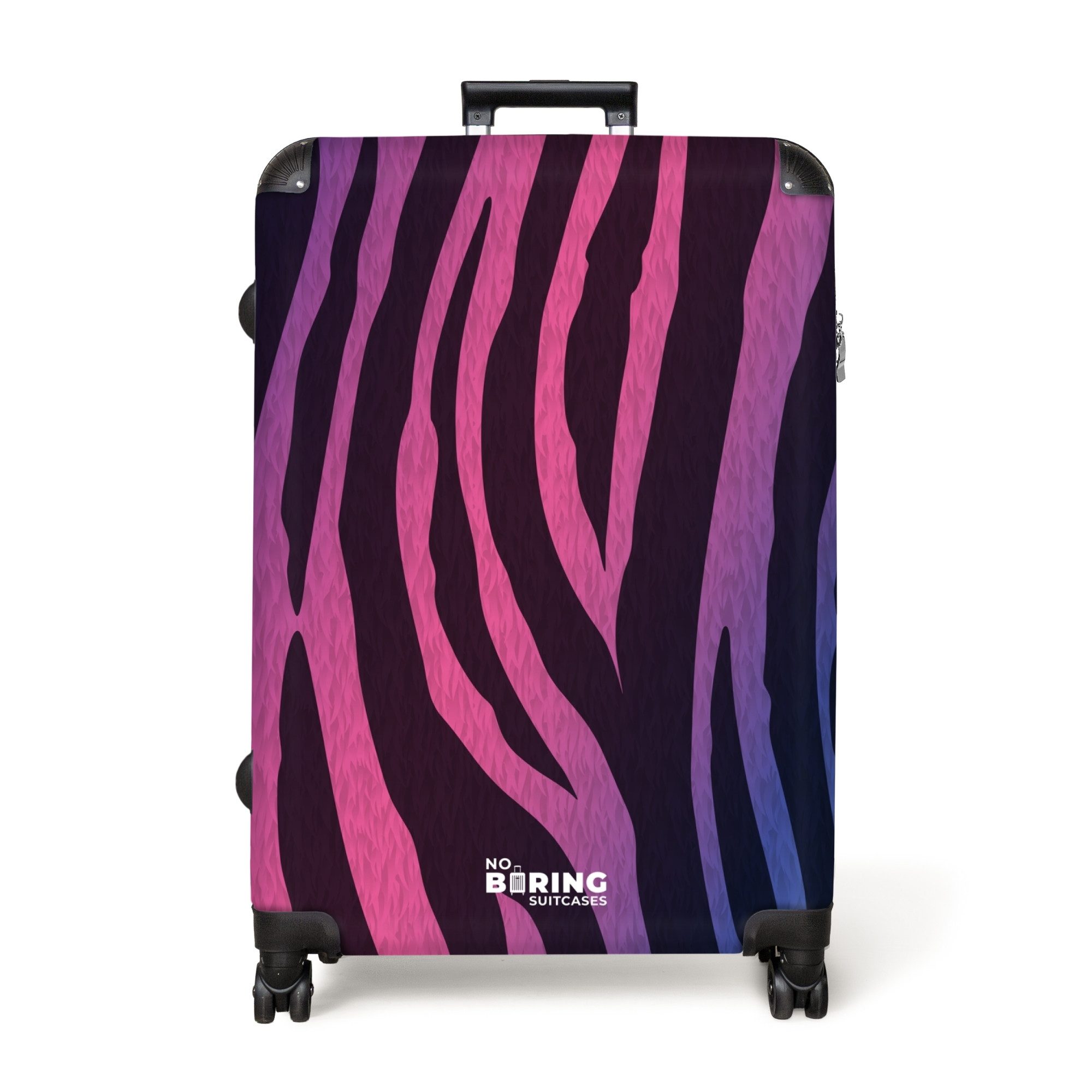 NoBoringSuitcases.com© Hartschalen-Trolley Zebramuster mit rosa und günstig online kaufen