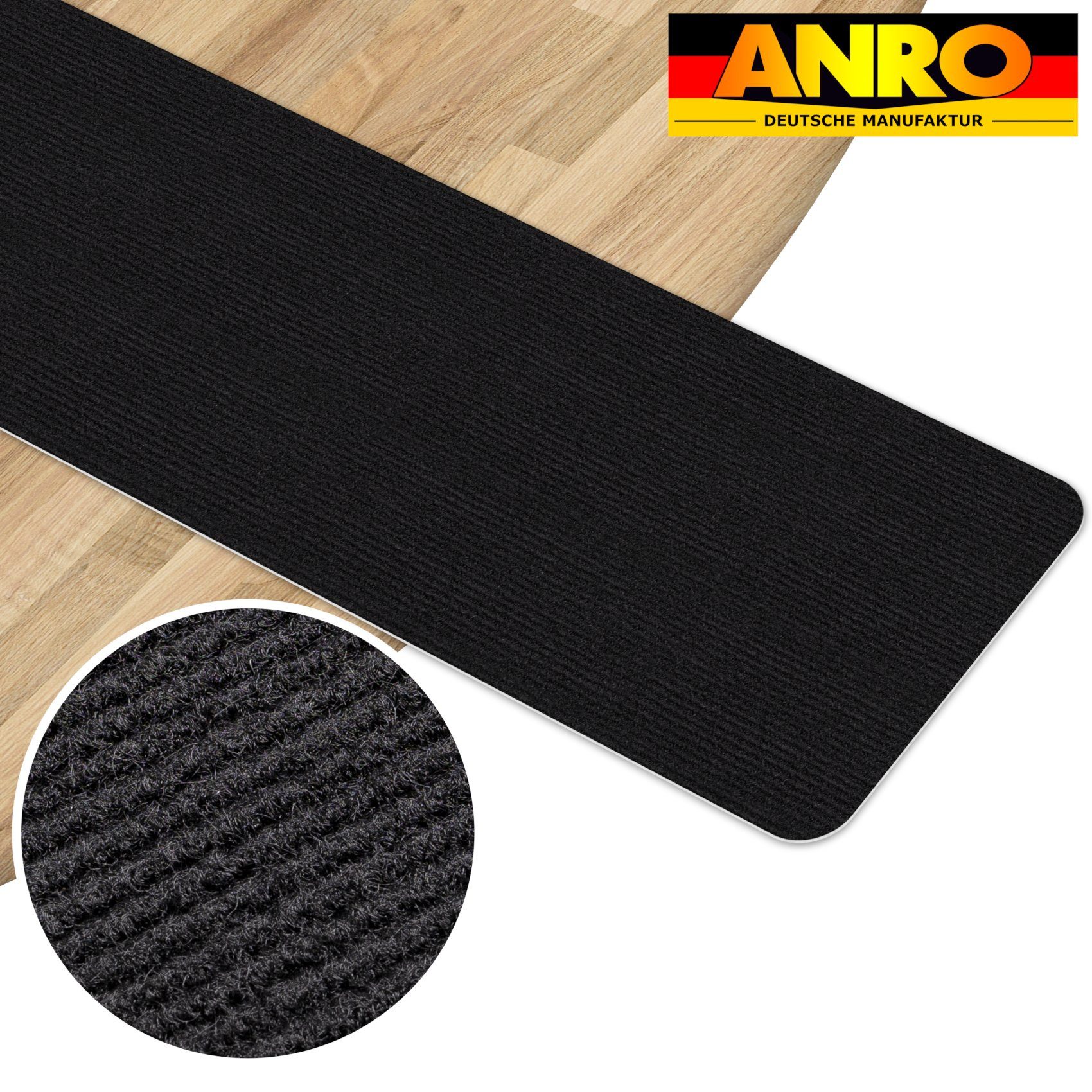 ANRO Stufenmatte Stufenschutz NEMESIS Treppenschutz Treppenmatte, Rechteck, selbsthaftend geruchsarm 30x100cm rutschsischer, anpassbar