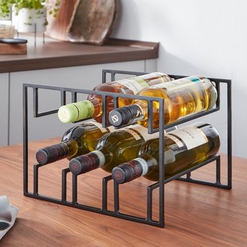 KADIMA DESIGN Weinregal Weinflaschenhalter aus Eisen, Modernes Design, für 6 Flaschen