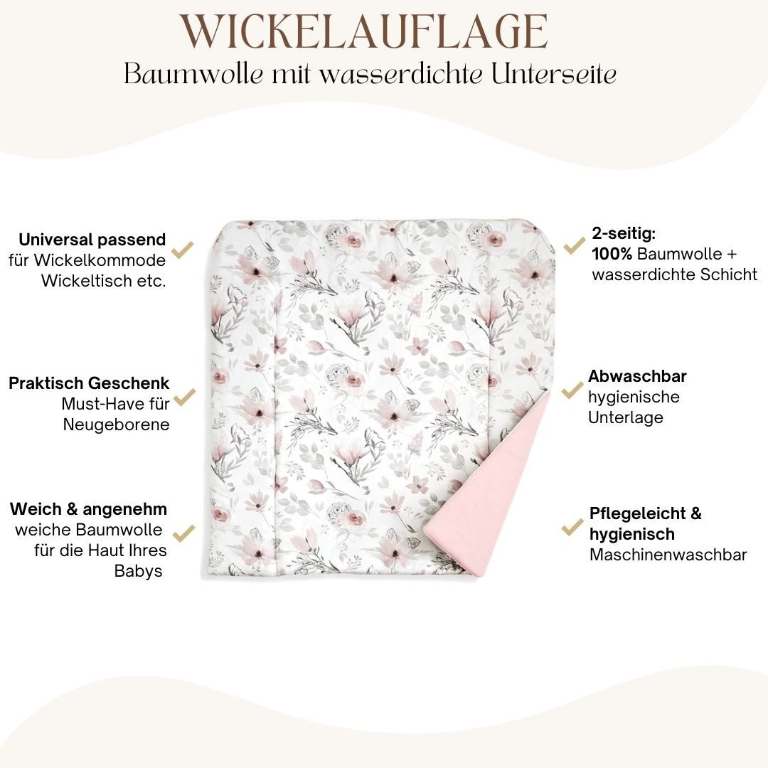 BABEES Wickelauflage 75x75 cm Baby Wickelunterlage Wickeltischauflage 100% günstig online kaufen