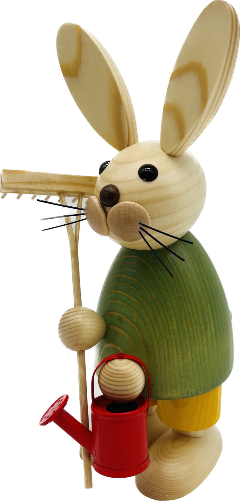Richard Glaesser Osterhase Junge grün Gärtner, Höhe ca. 23 cm, Neuheit, Handwerkskunst aus Seiffen im Erzgebirge