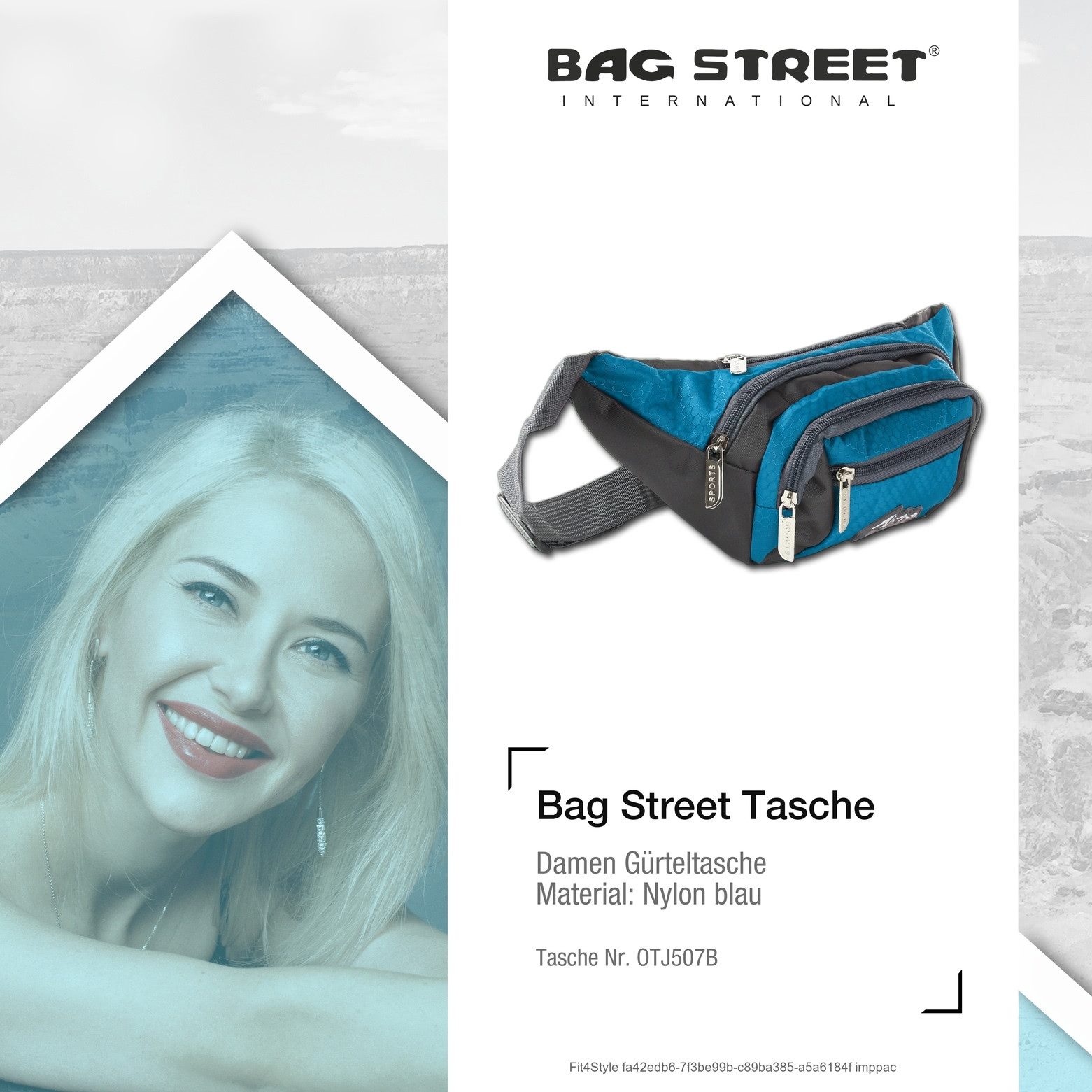 BAG STREET Gürteltasche Bag Street Damen Herren Bauchtasche (Gürteltasche), Damen, Herren, Jugend Gürteltasche Nylon, blau ca. 14cm hoch