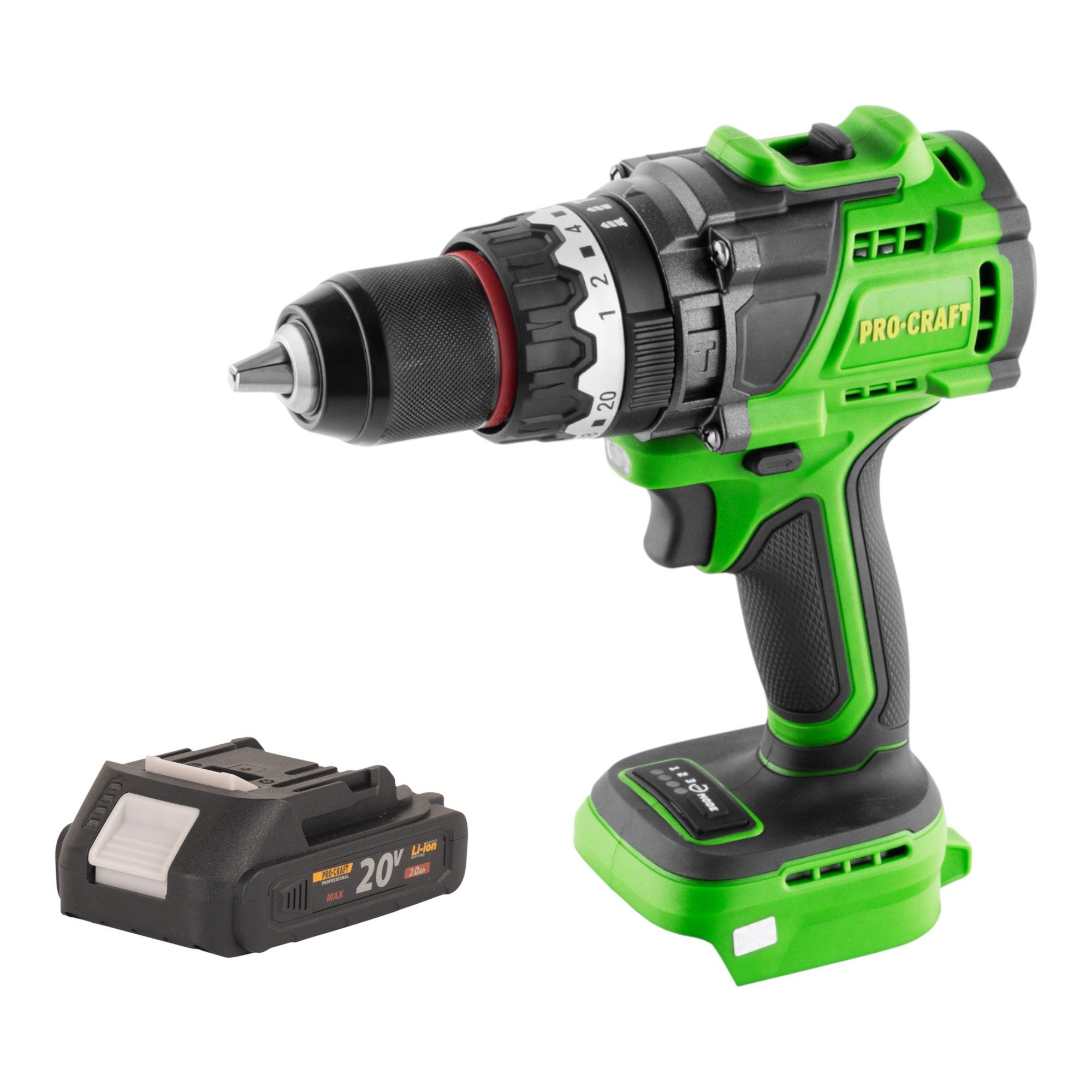 PRO CRAFT Akku-Schlagbohrschrauber Procraft PA18ProBL-BB Schlagbohrschrauber 20 V 180 Nm + 1x Akku 2,0 Ah