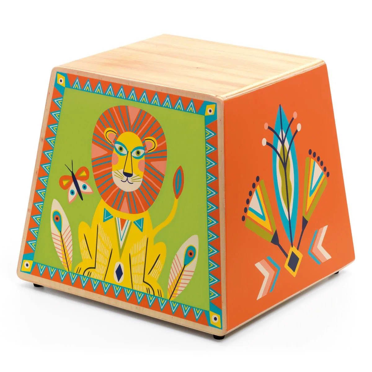 DJECO Spielzeug-Musikinstrument Djeco Spielzeuginstrument, Kindertrommel, Holz-Instrument - Animambo:, Cajon
