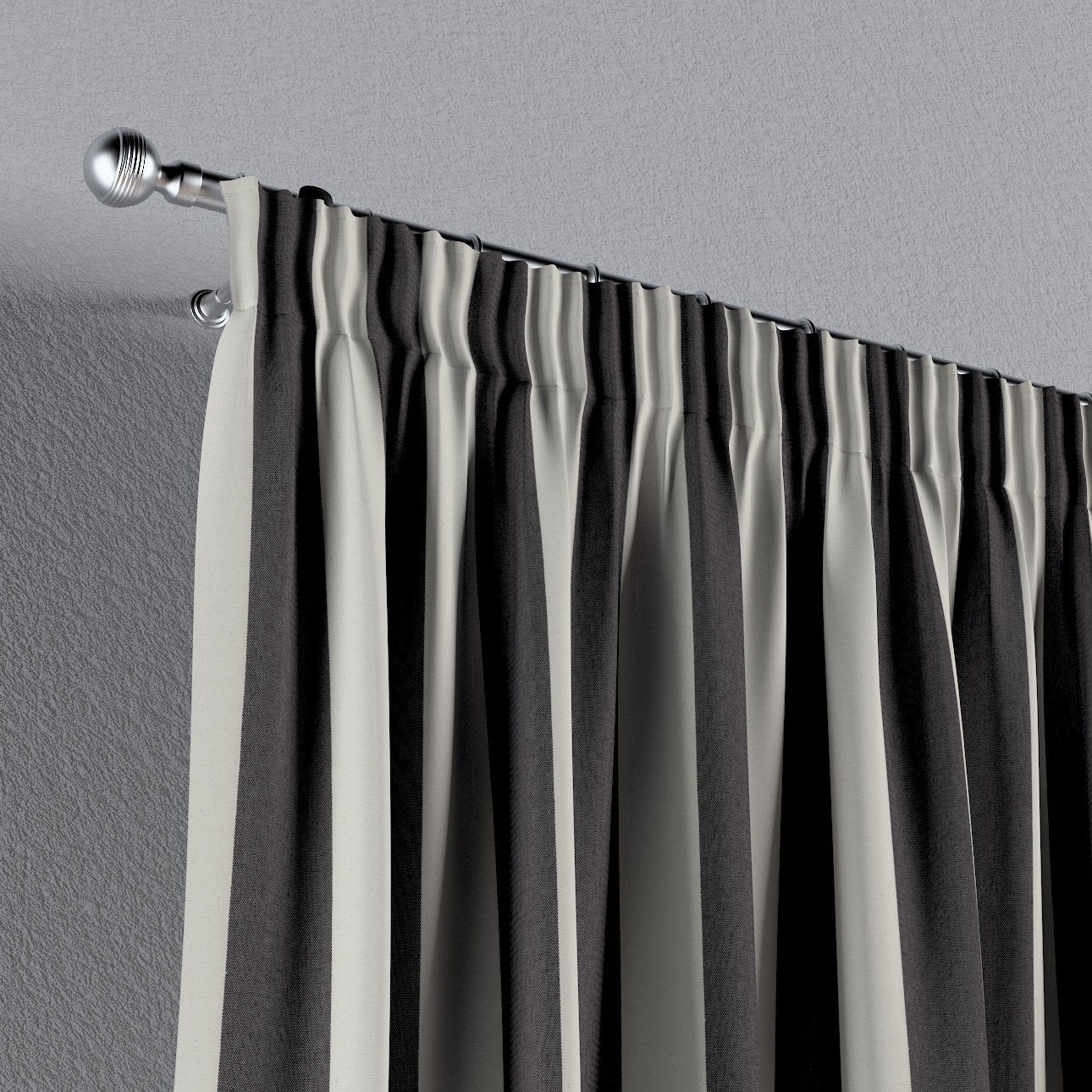 60x100 mit Vorhang Dekoria Quadro, cm, Vorhang anthrazit-weiß Kräuselband