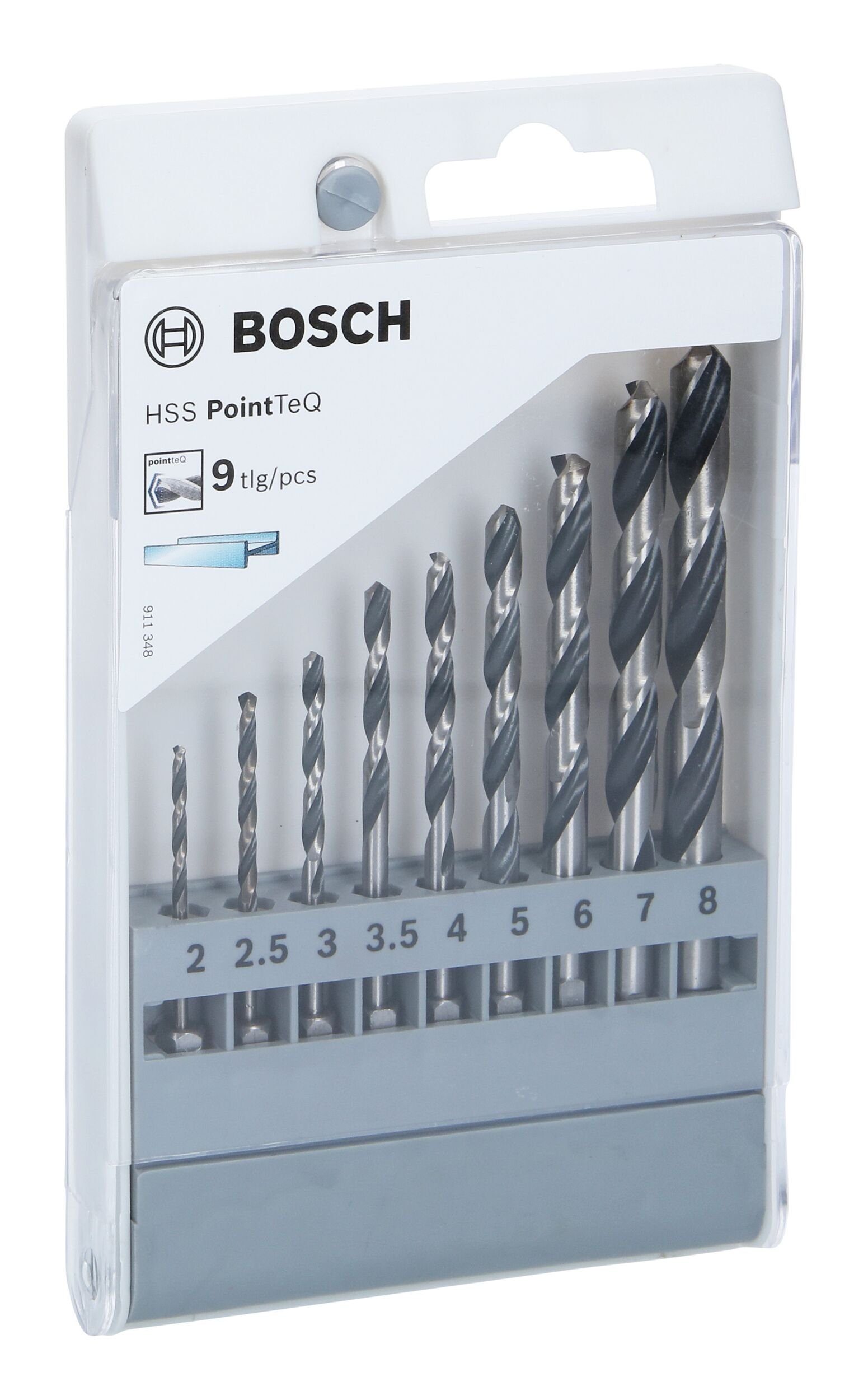 BOSCH Metallbohrer, HSS PointTeQ Sechskantbohrer-Set, mm 9-teilig 2-8