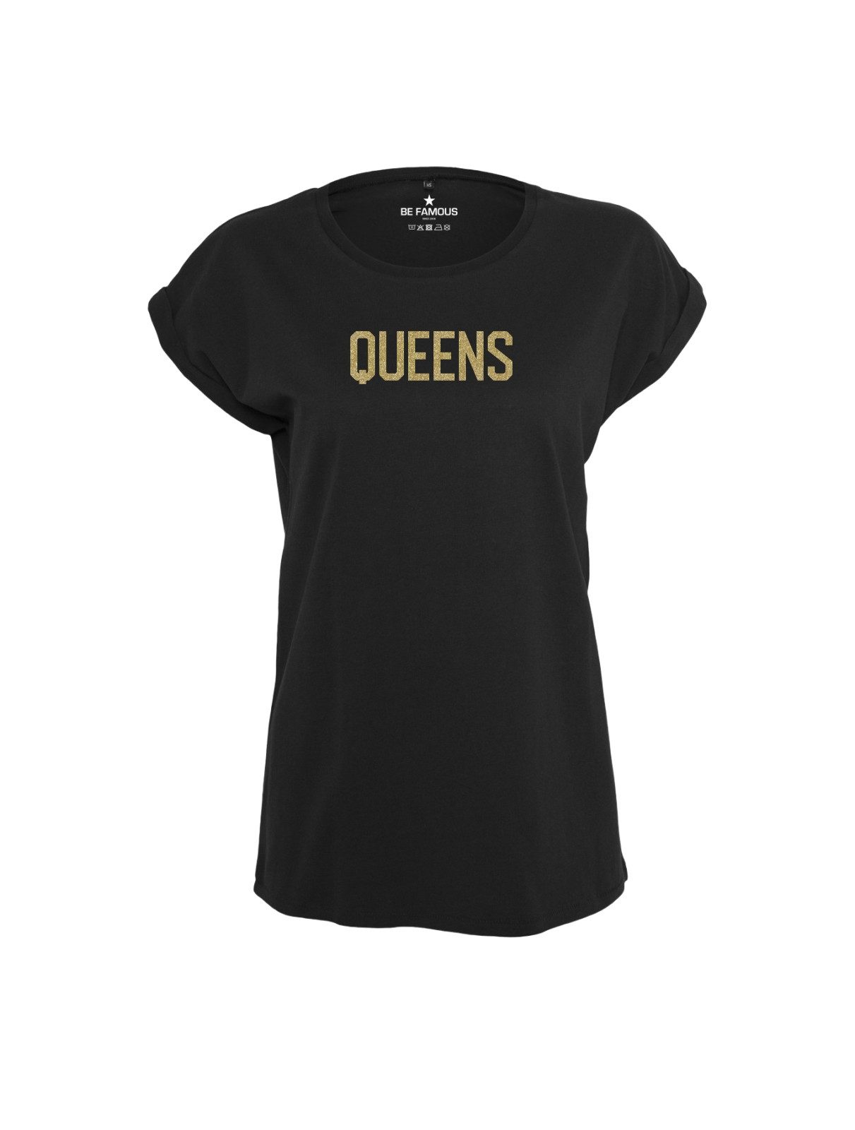 Be Famous Print-Shirt Classic Roll Up QUEENS (1-tlg., keine)