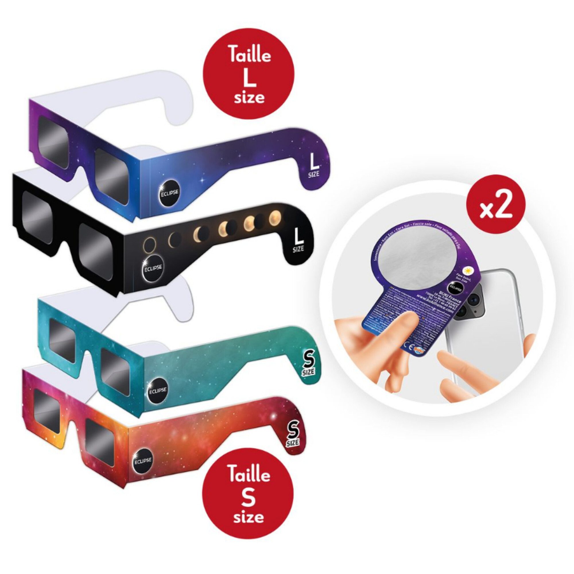 Buki Teleskop Buki Sonnenfinsternis-Brille Family Pack